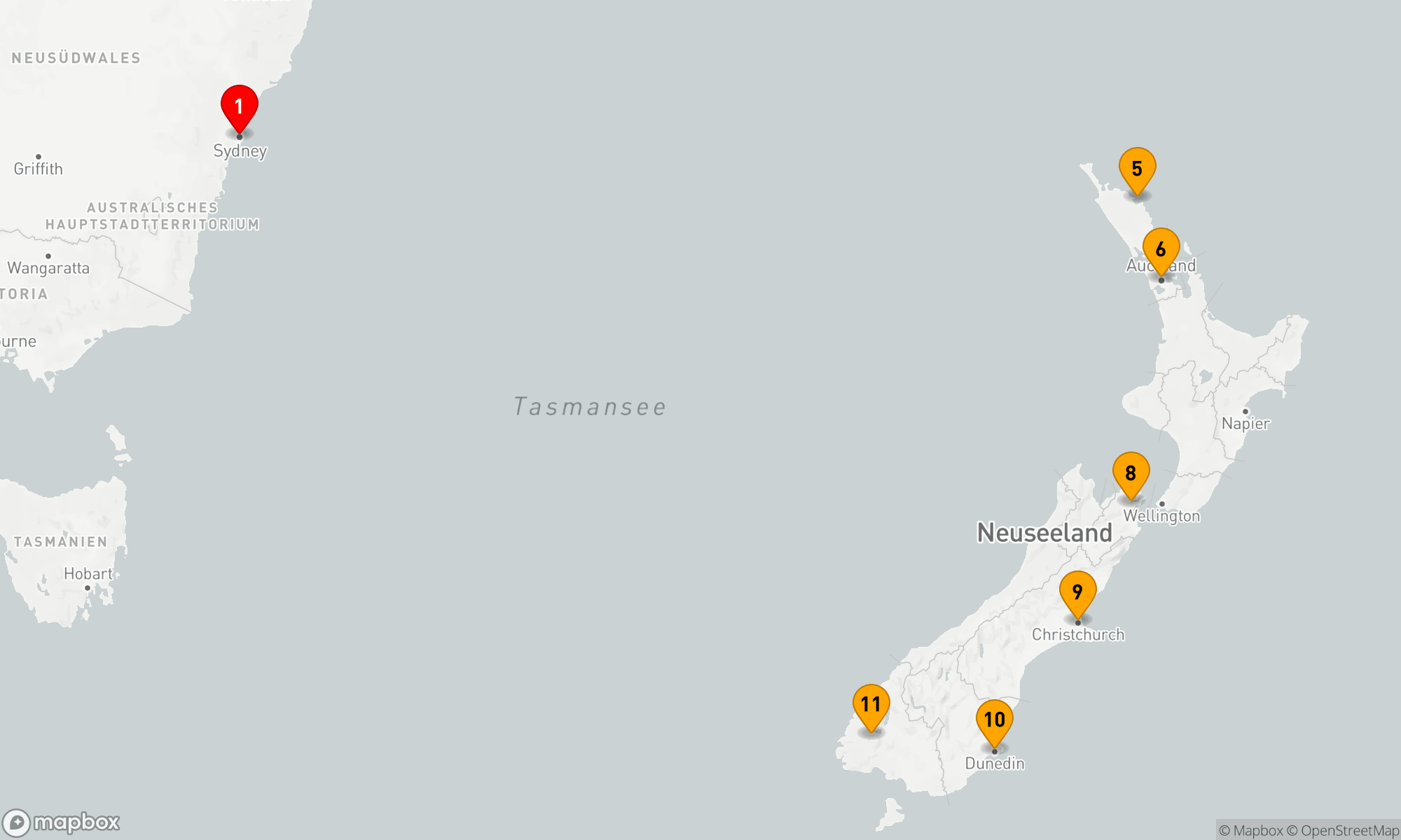 Route 13 Nächte - Neuseeland