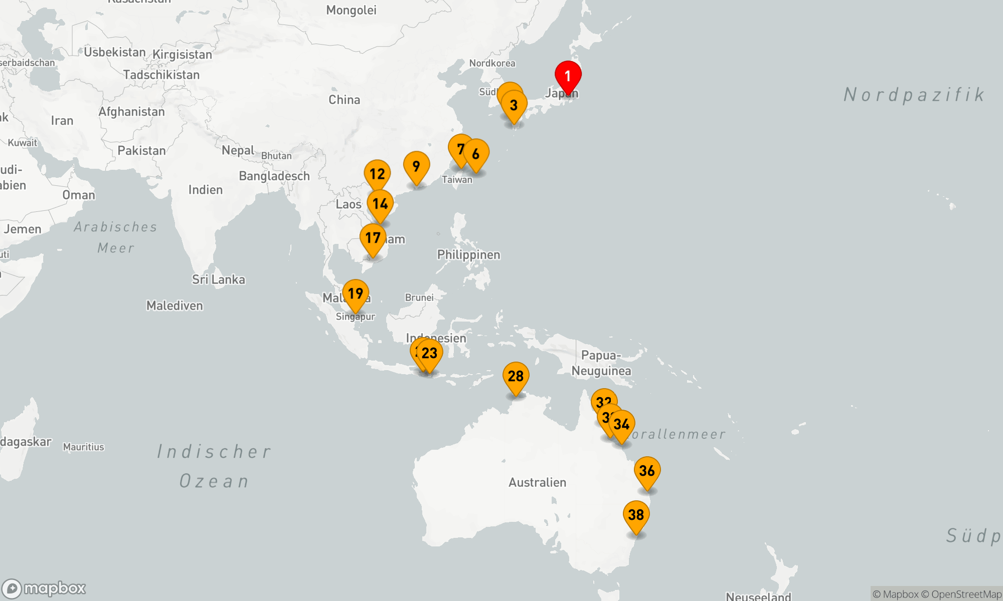 Route 37 Nächte - Circle Pacific Liner - Tokio nach Sydney