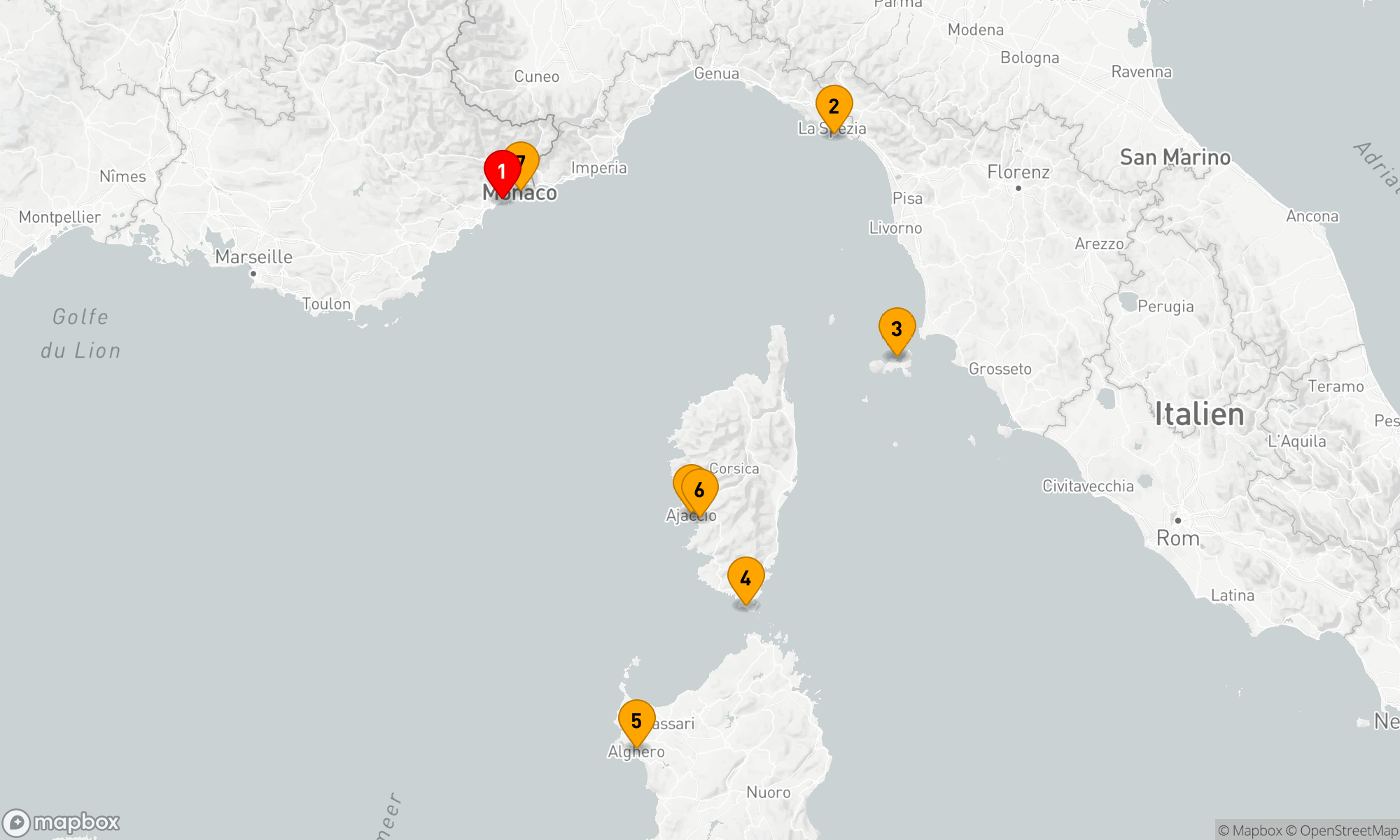 Route 7 Nächte - Ligurisches Meer