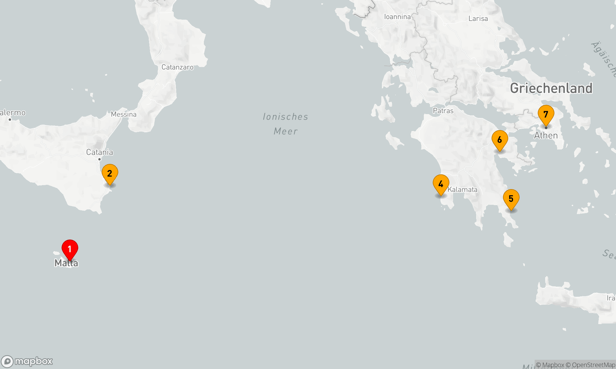 Route 6 Nächte - Sizilien und Griechenland