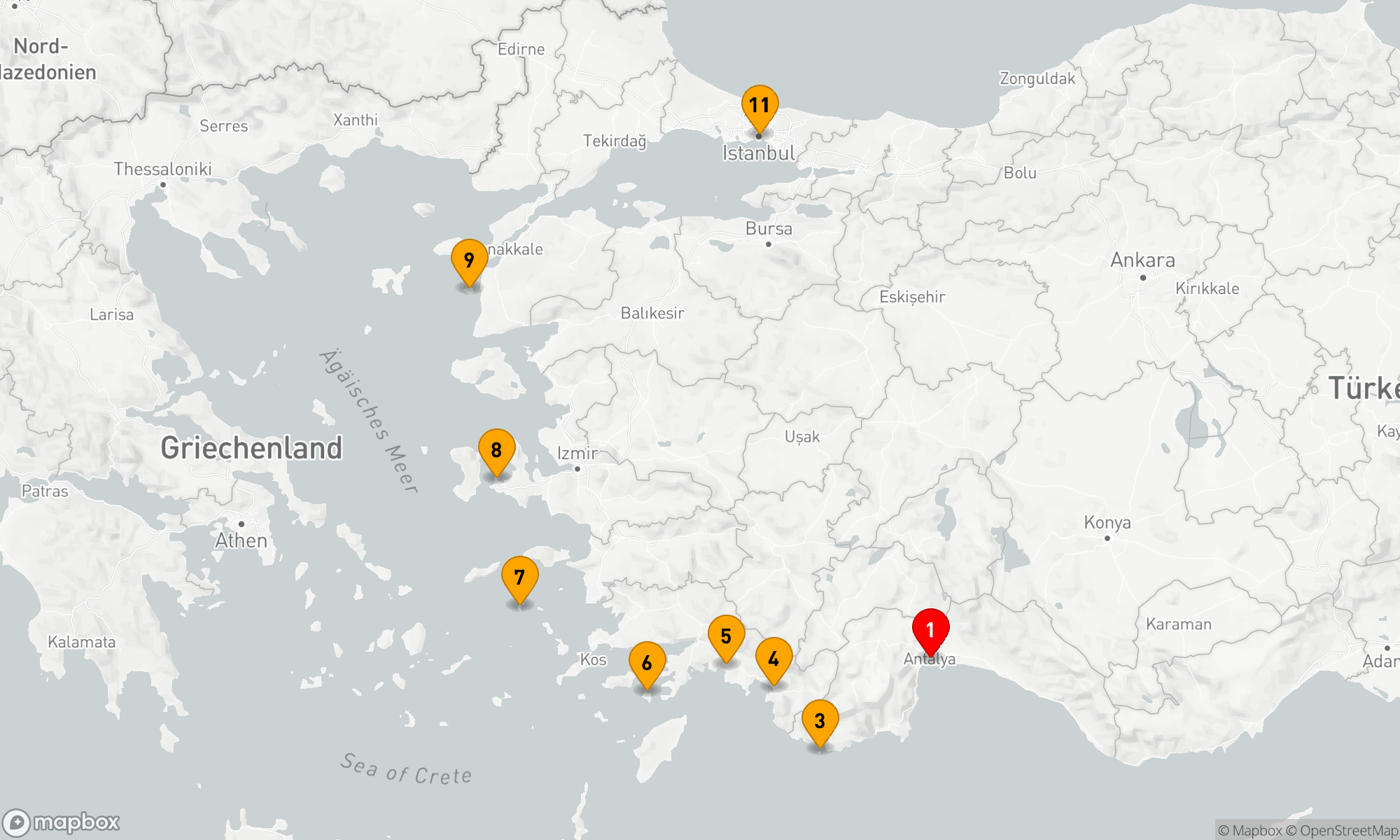 Route 10 Nächte - Antalya nach Istanbul