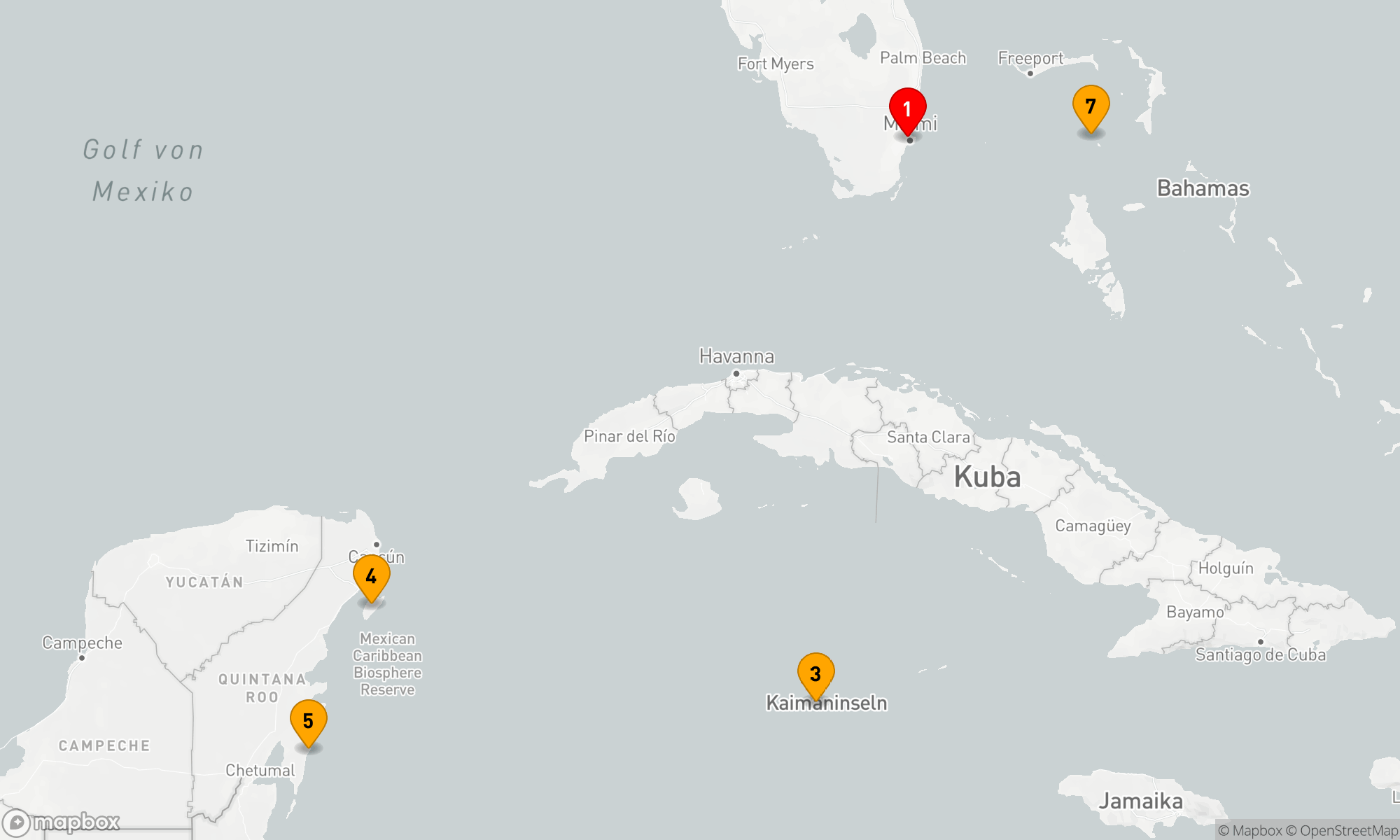 Route 7 Nächte - GRAND CAYMAN & MEXIKO KREUZFAHRT