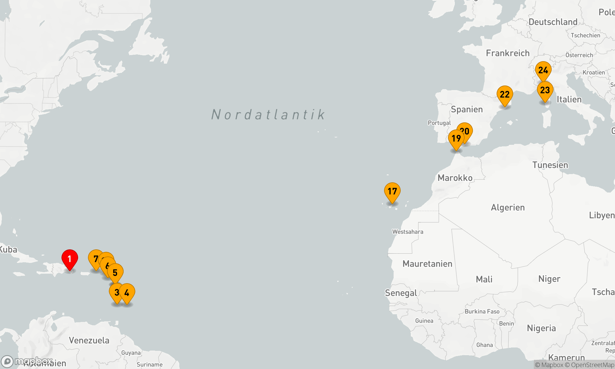 Route 23 Nächte - Von der Karibik zum Mittelmeer: Eine unvergessliche Entdeckungsreise