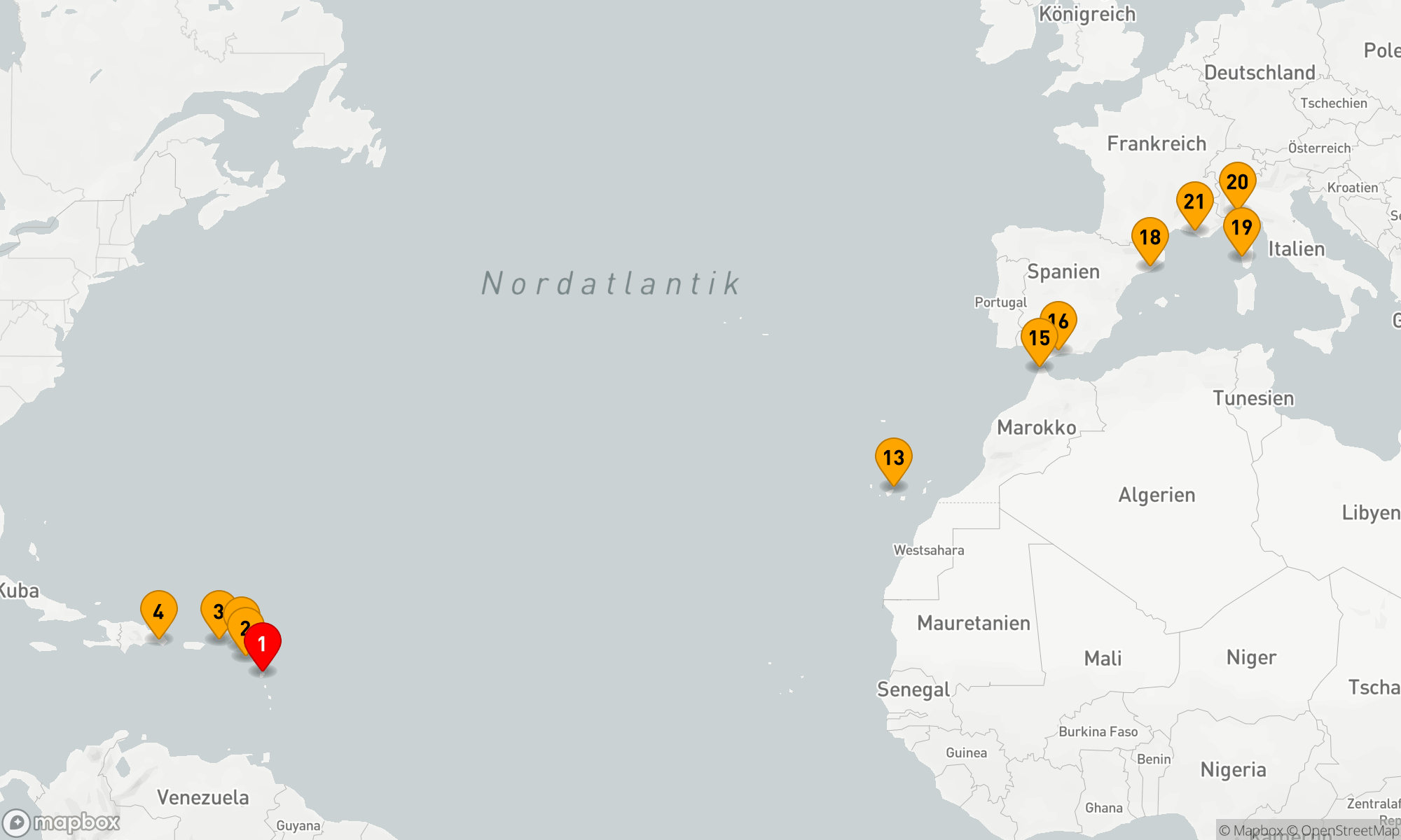 Route 20 Nächte - Karibisch-Mediterranes Entdeckungsabenteuer
