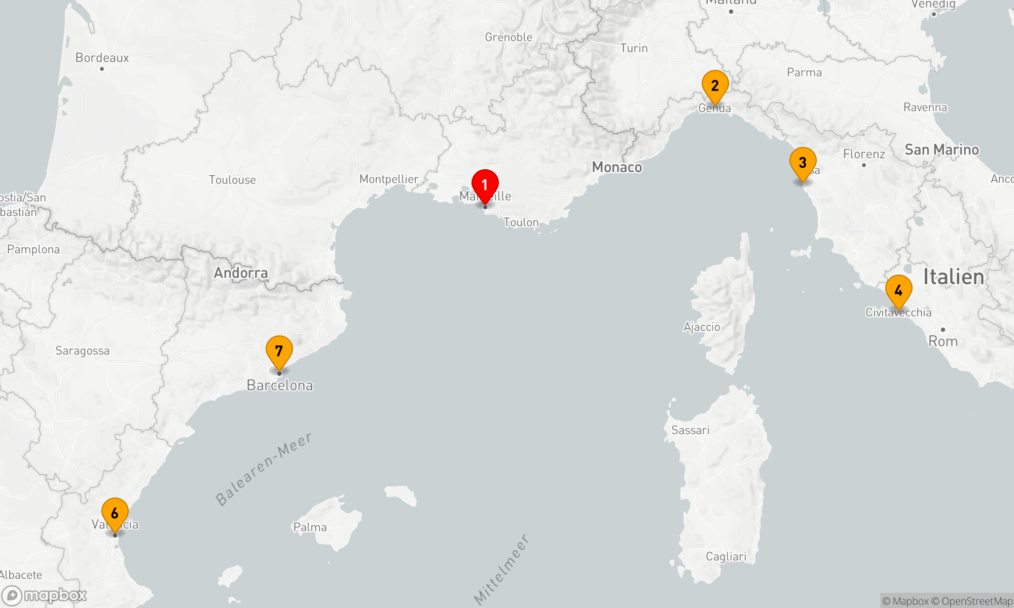 Route 7 Nächte - Mediterrane Kulturwunder-Kreuzfahrt