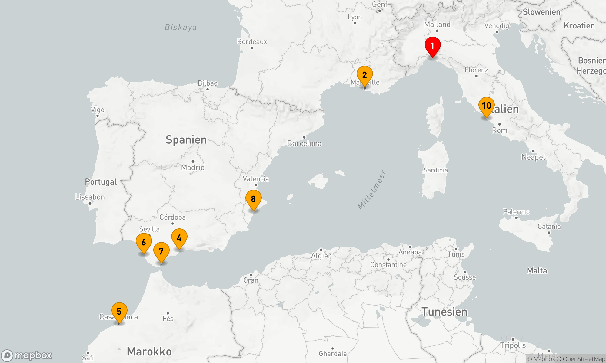 Route 10 Nächte - Mediterrane Sinfonie und Atlantische Impressionen