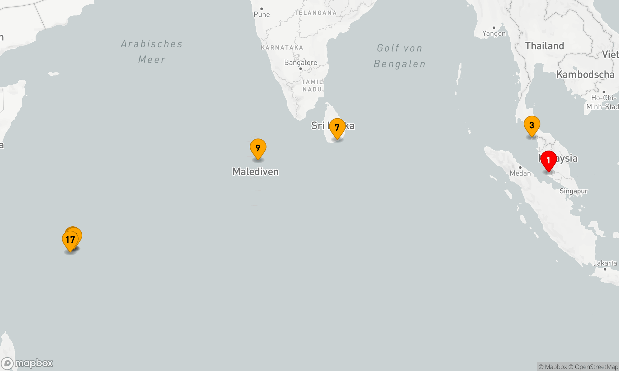 Route 16 Nächte - Inselglück im Indischen Ozean (EUR2808)