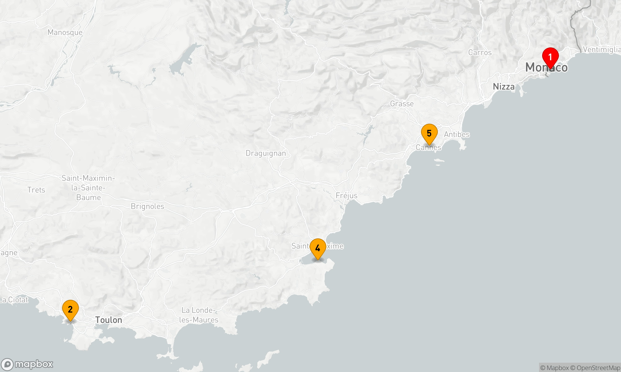 Route 5 Nächte - Glanz und Glamour der Riviera (EUR2812)