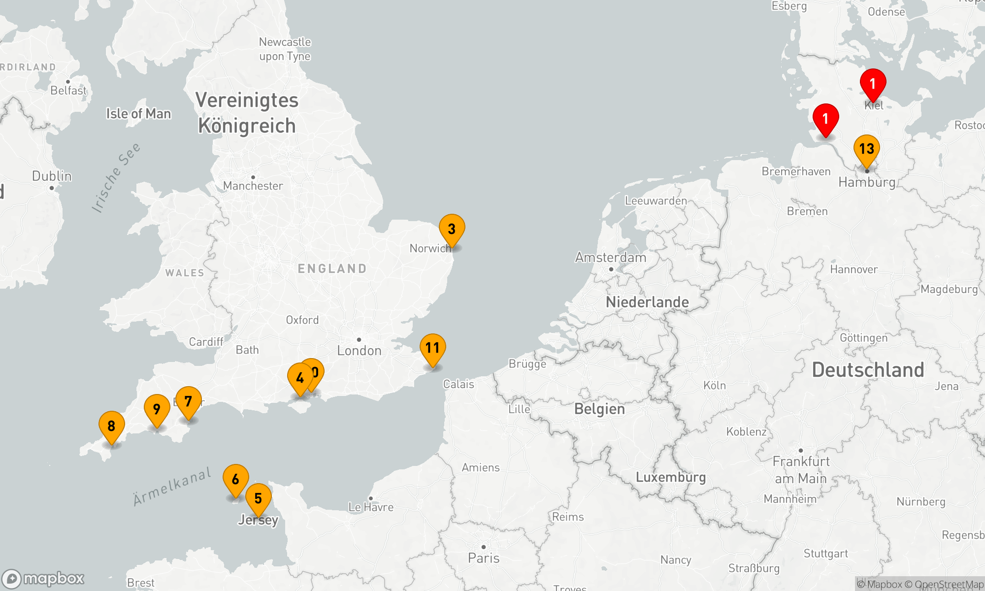 Route 12 Nächte - Britische Eleganz: Metropolen und Meer (EUR2819)