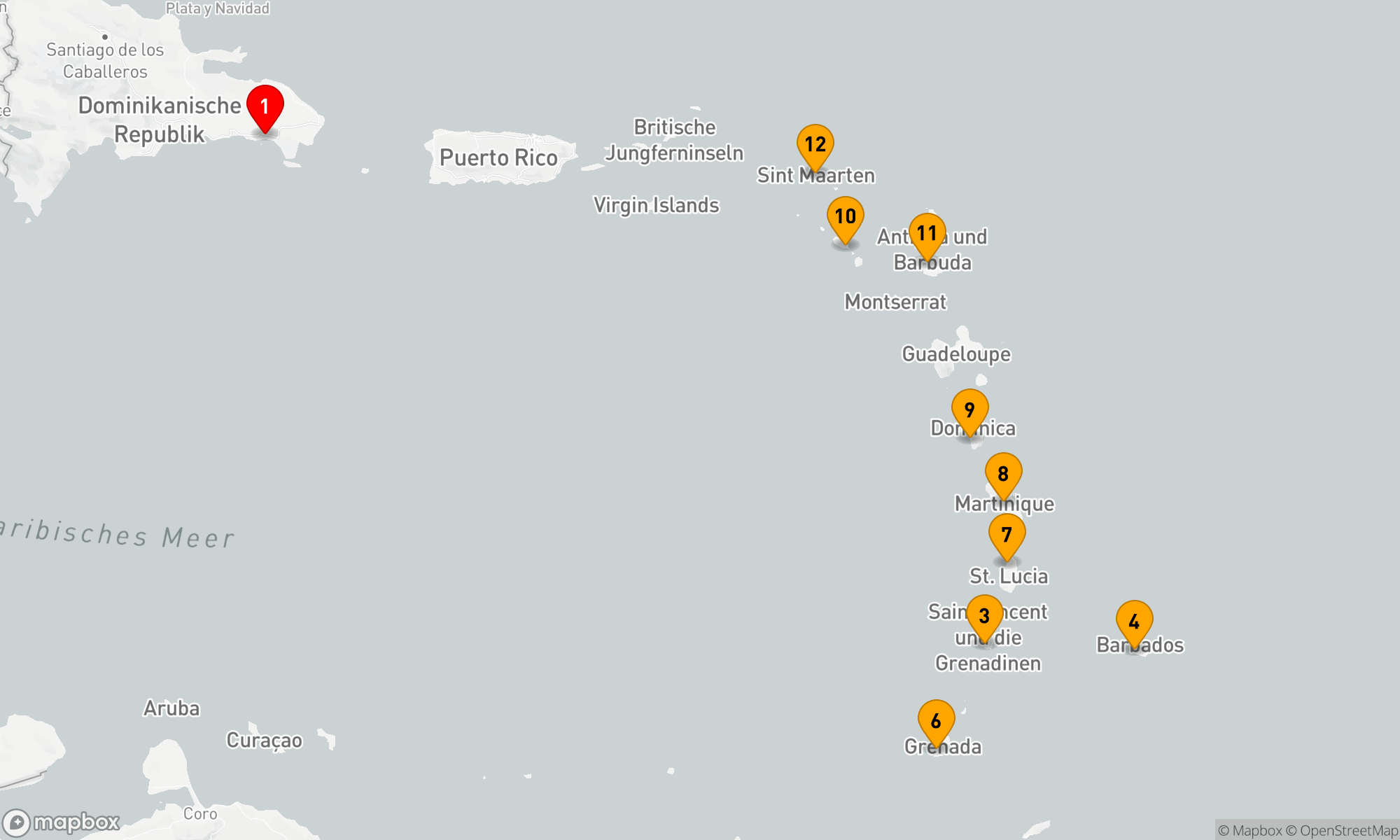 Route 14 Nächte - Karibische Inseln