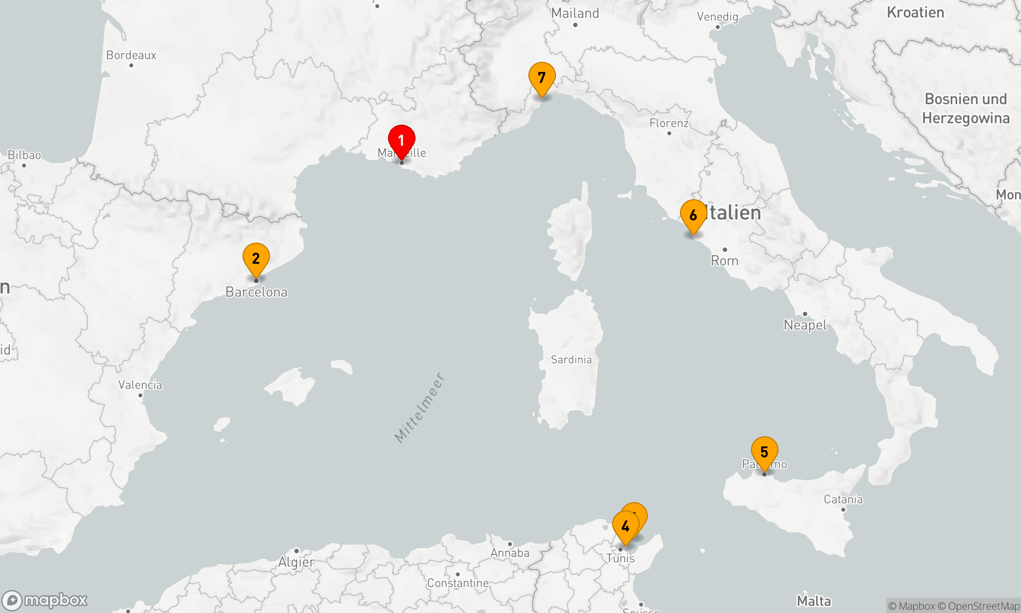 Route 6 Nächte - Mediterrane Entdeckungsreise mit Costa
