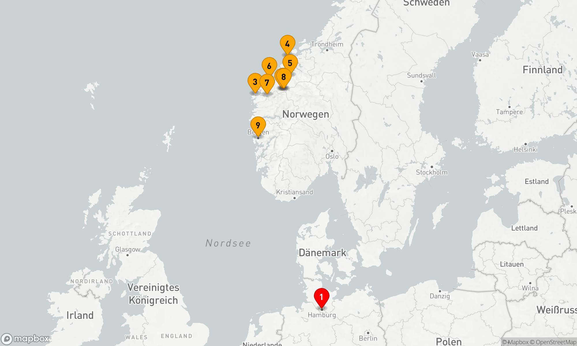 Route 10 Nächte - Nordisches Abenteuer ab Hamburg