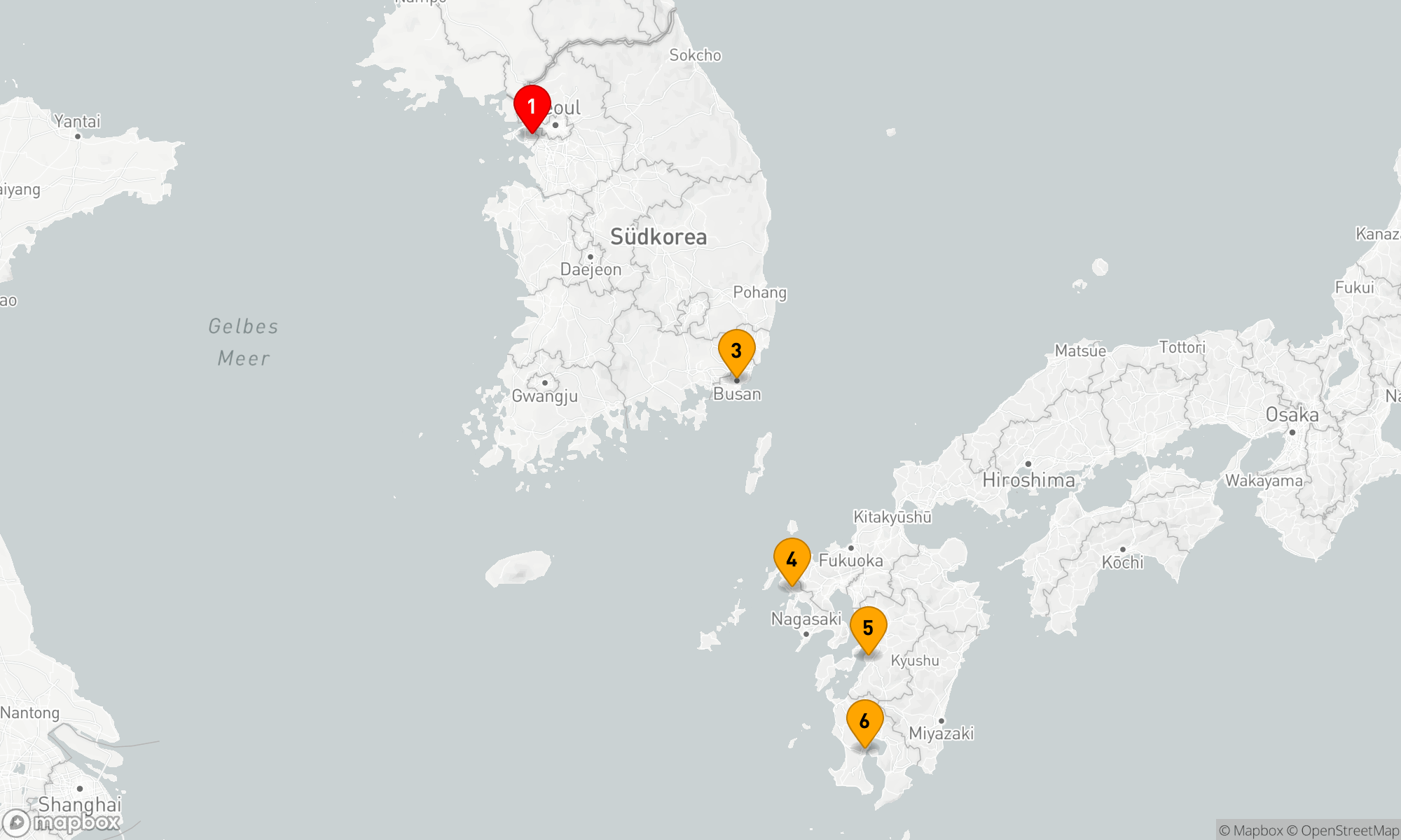 Route 5 Nächte - Kulturschätze von Korea nach Japan