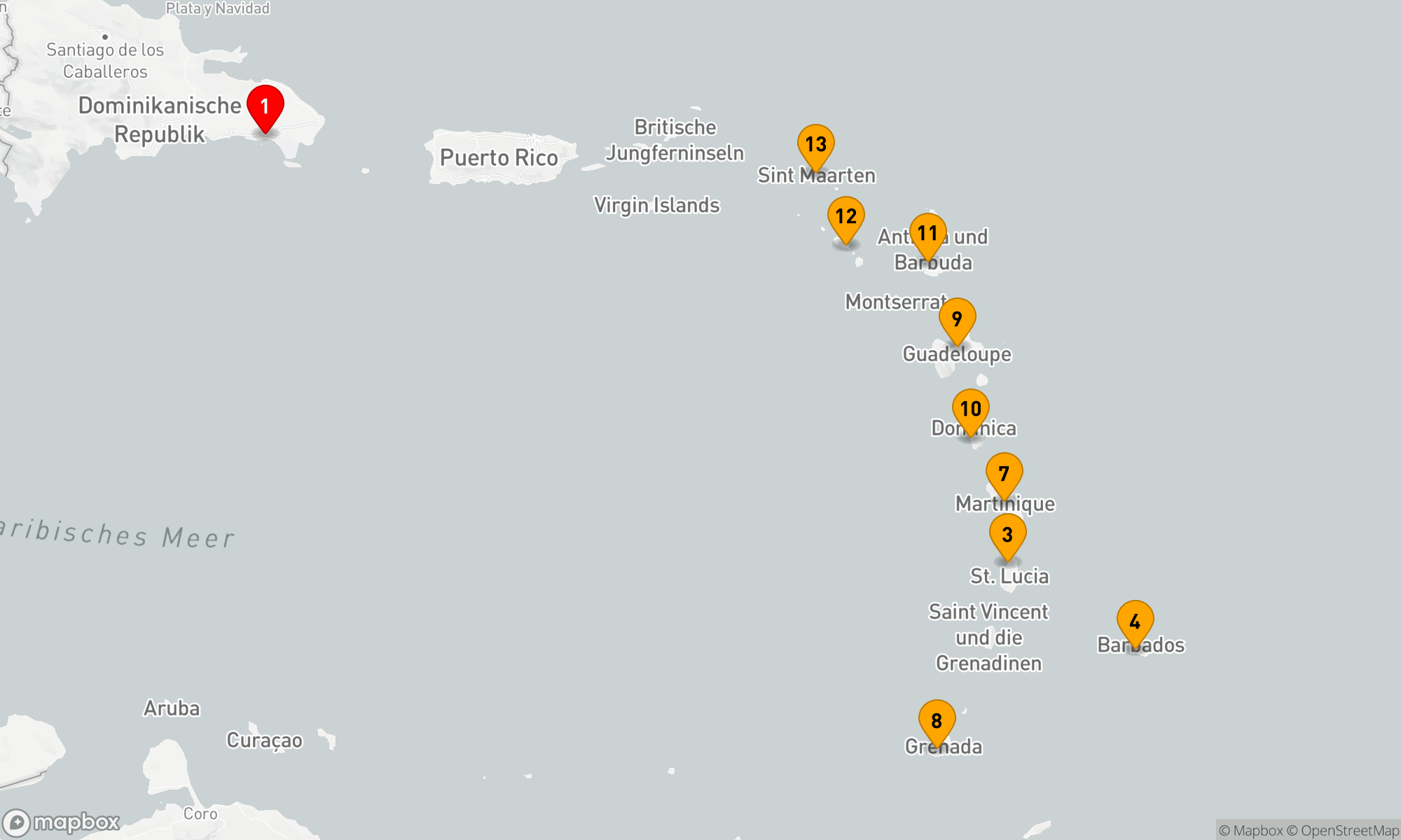 Route 14 Nächte - Karibische Inseln