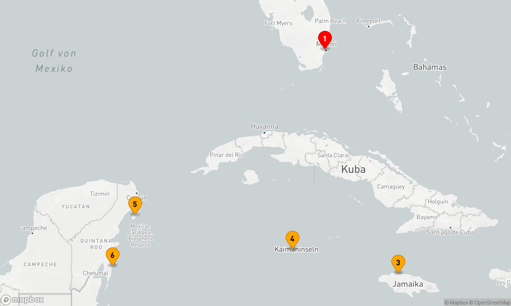 Route 7 Nächte - WESTLICHE KARIBIK URLAUBSKREUZFAHRT