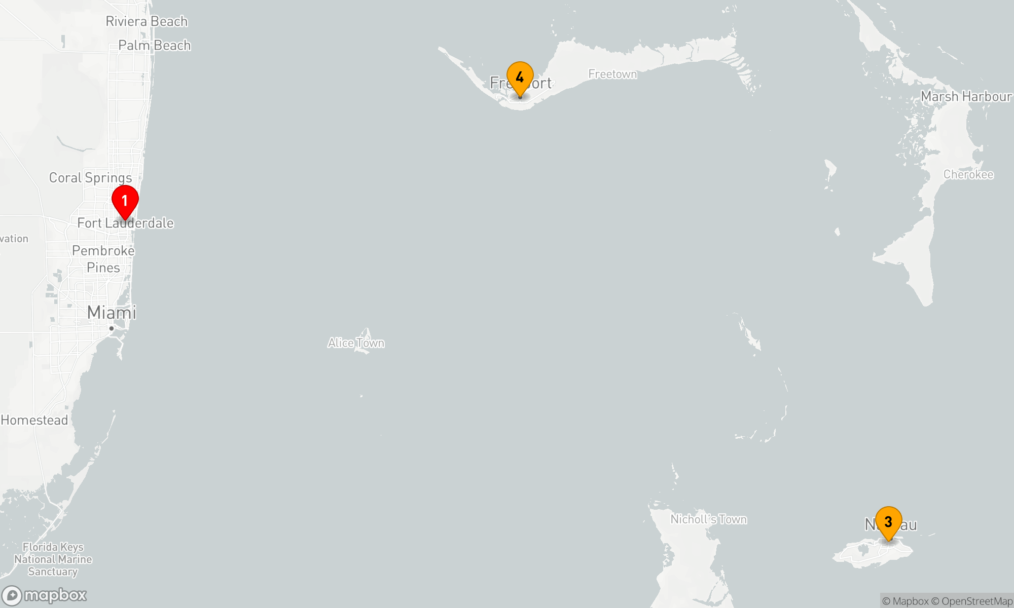 Route 4 Nächte - BAHAMAS FLUCHT