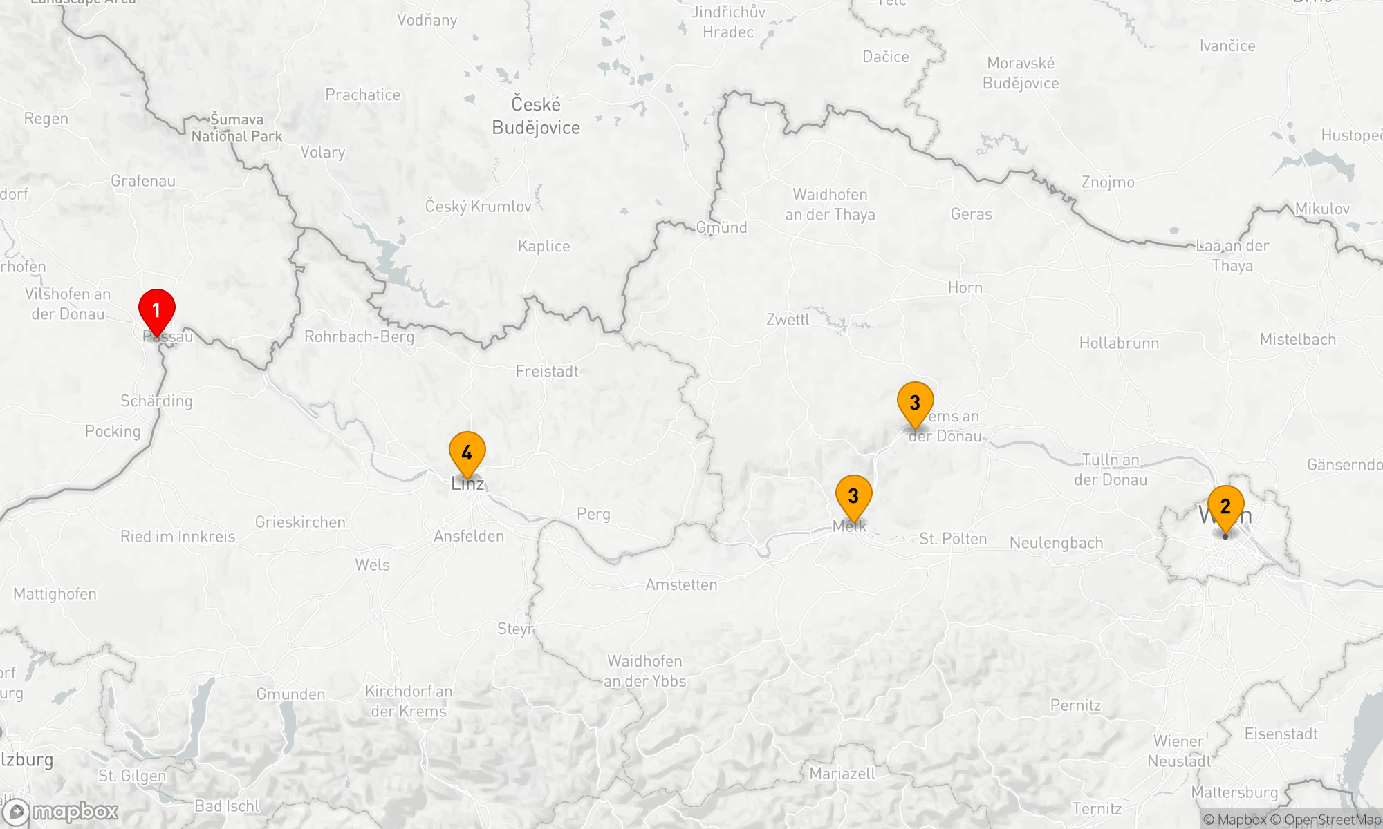 Route 4 Nächte - Donau Kurz-Kreuzfahrt