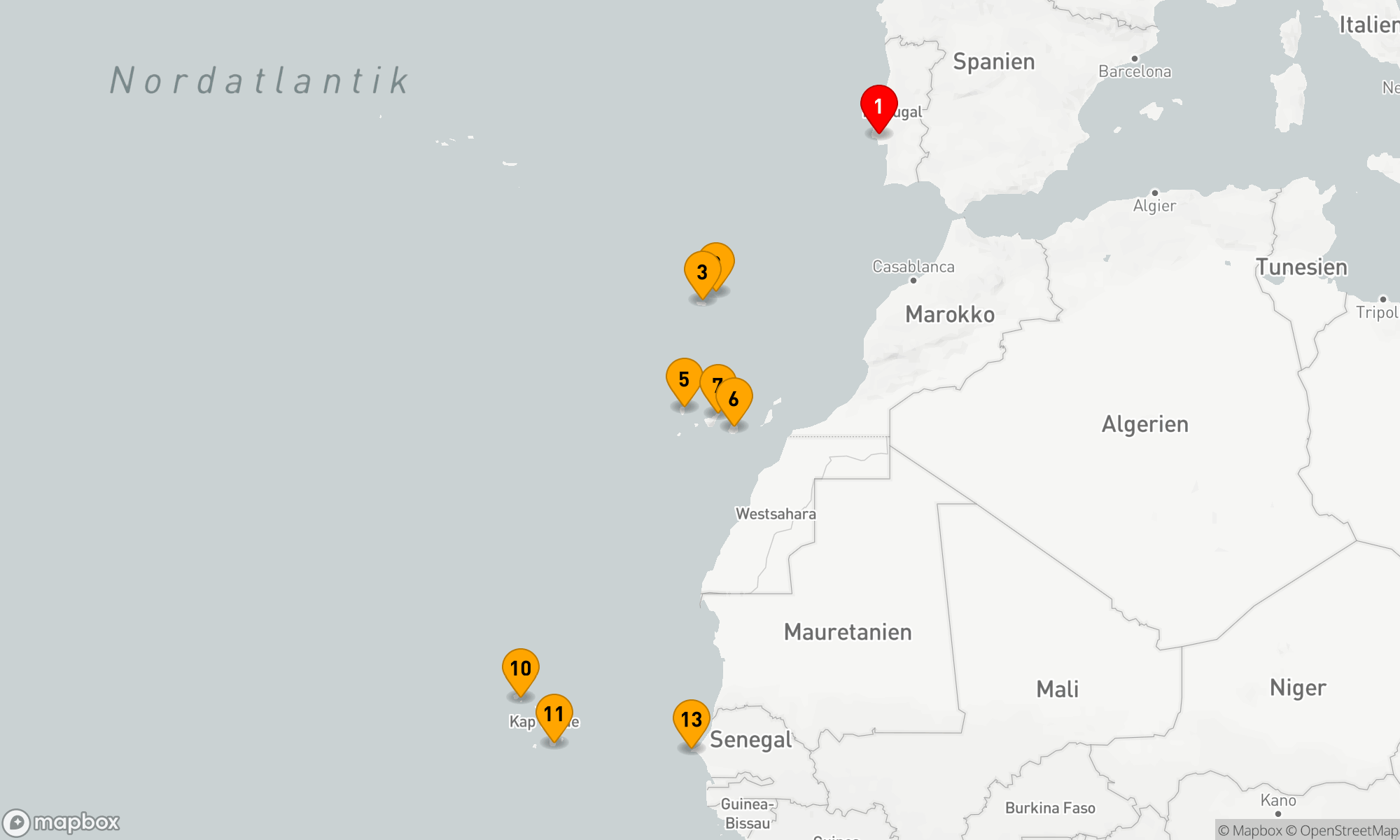 Route 12 Nächte - Verborgene Juwelen des Atlantiks & Afrikas