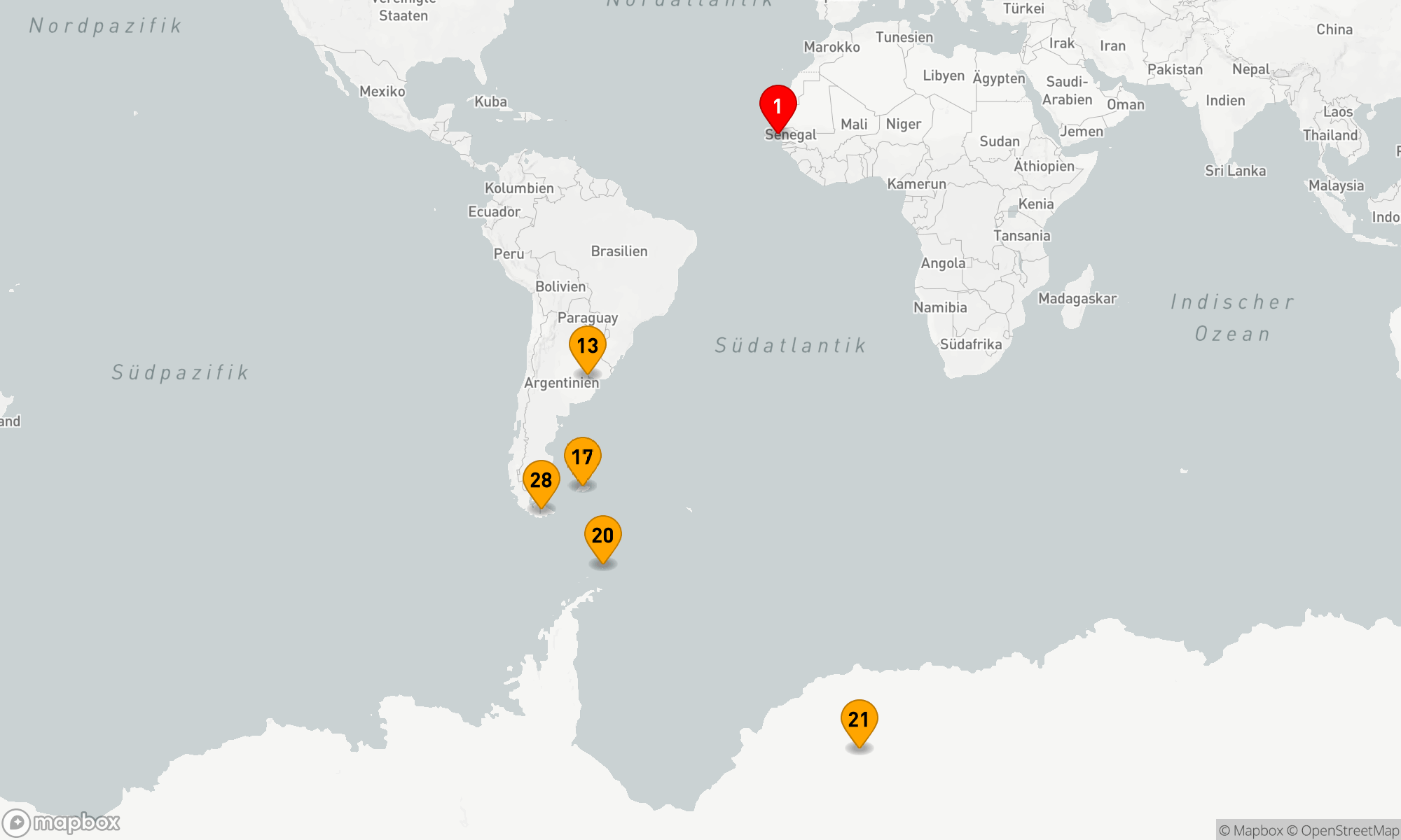 Route 27 Nächte - Ultimative Atlantik-Odyssee: Von Afrika zur Antarktis