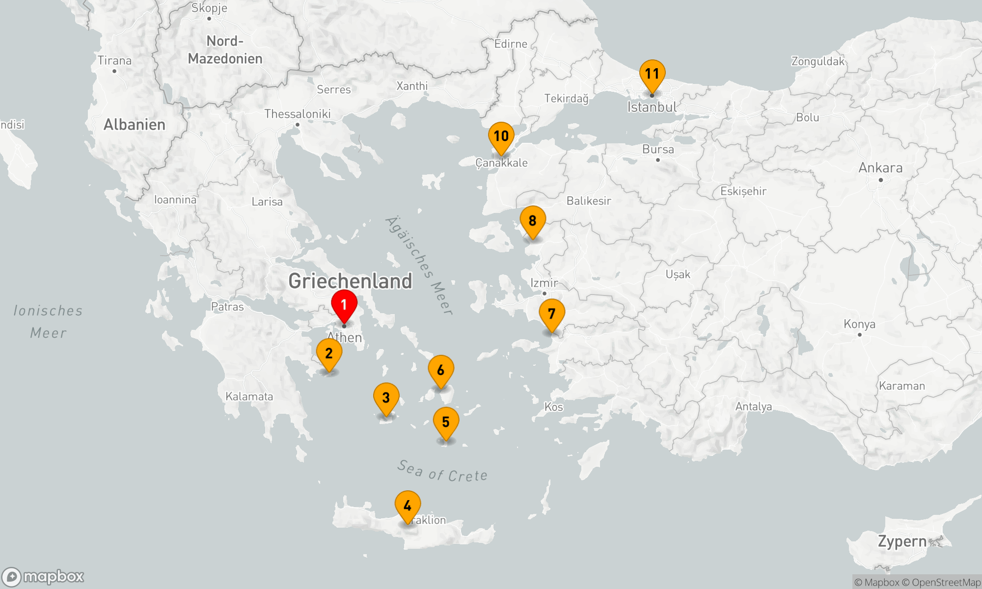 Route 11 Nächte - Antike Reiche: Abfahrt des Scenic Club von Athen nach Istanbul