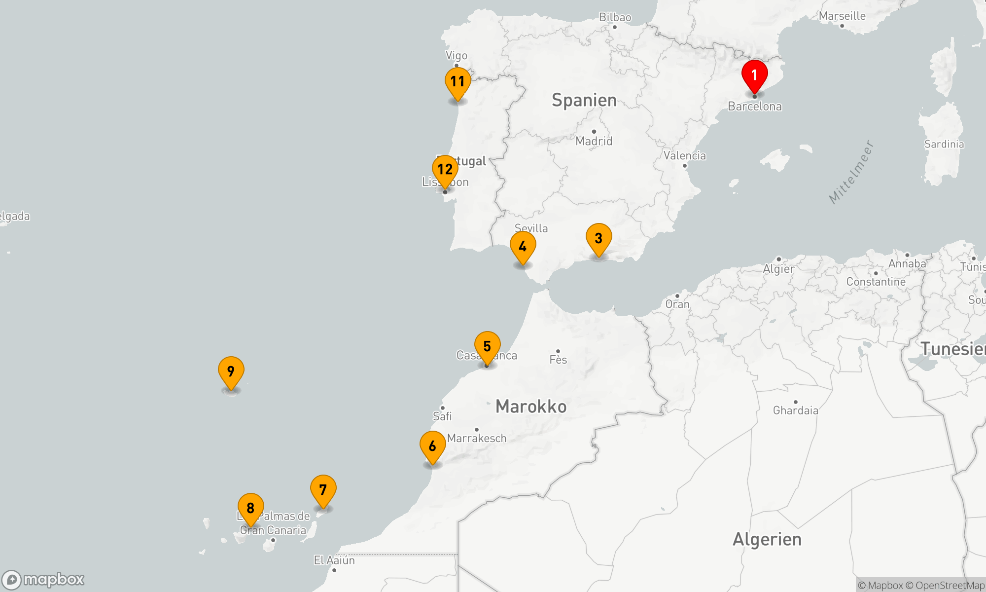 Route 11 Nächte - Mediterrane Entdeckungsreise und Atlantikabenteuer