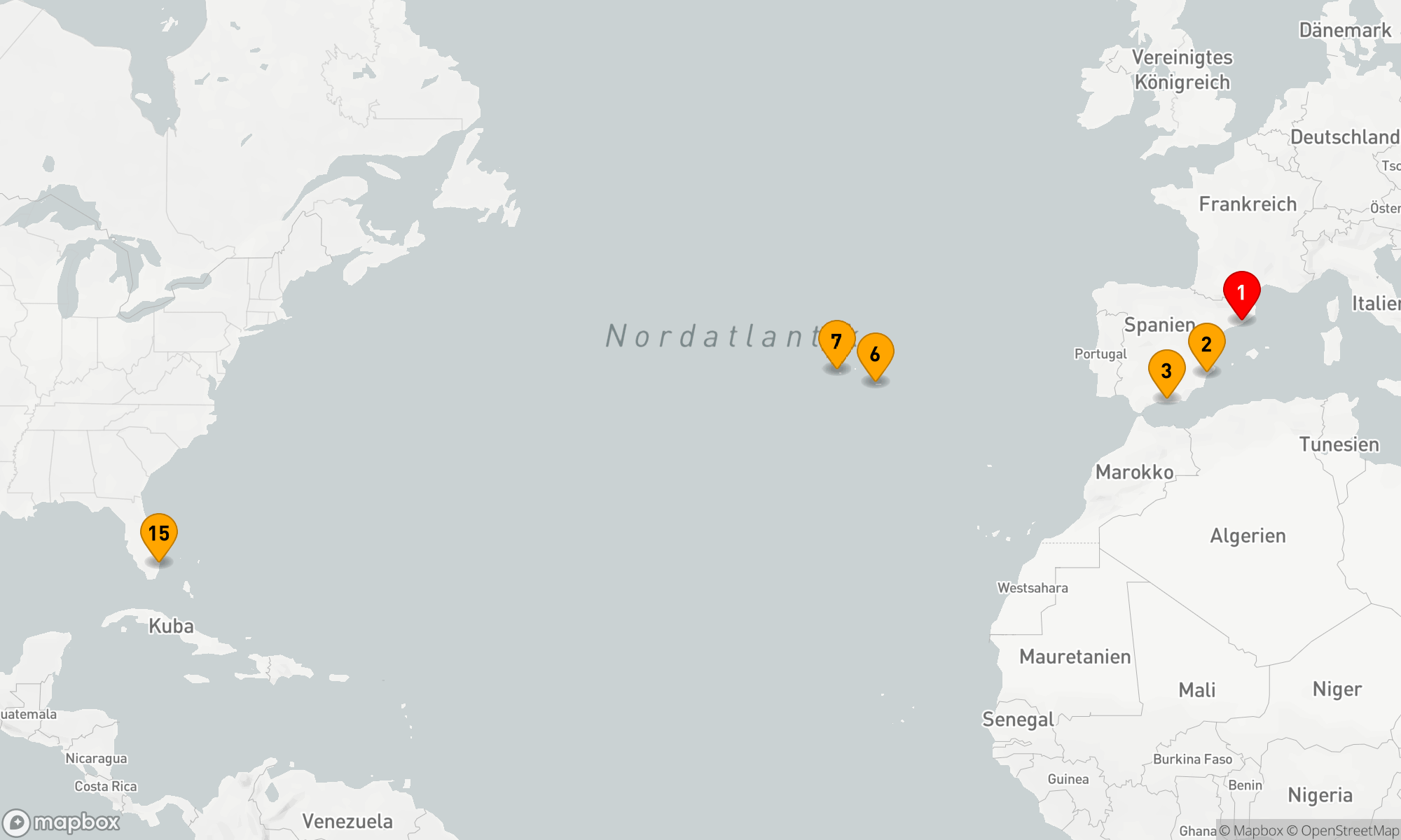 Route 14 Nächte - Ozeanische Entdeckungsreise von Europa bis Amerika