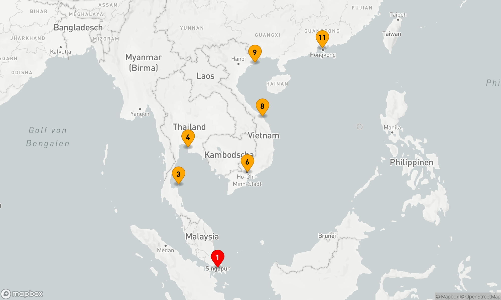Route 11 Nächte - Entdeckungsreise durch Asiens Küstenschätze