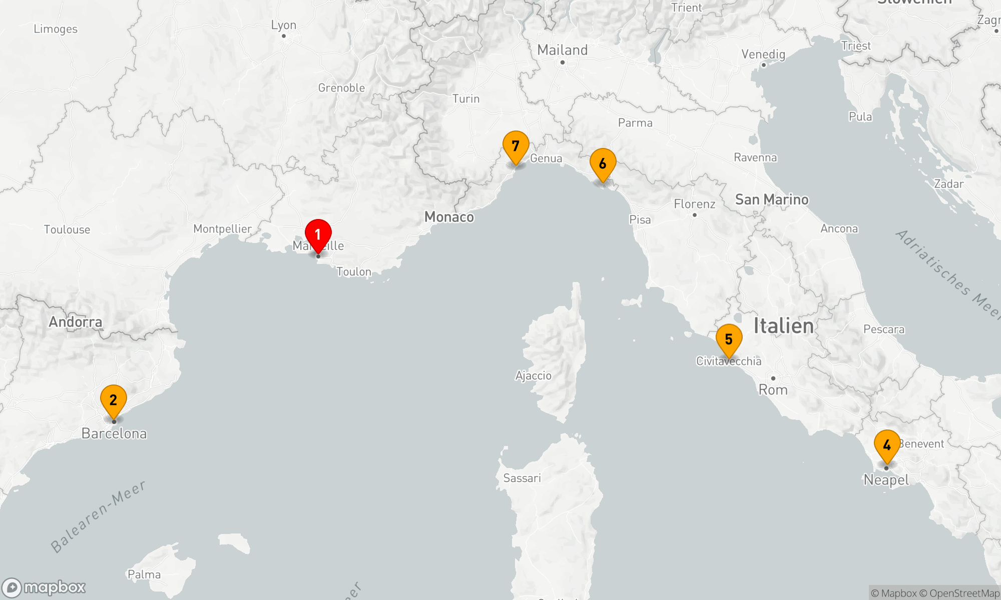 Route 6 Nächte - Mediterranes Abenteuer: Von Küste zu Küste