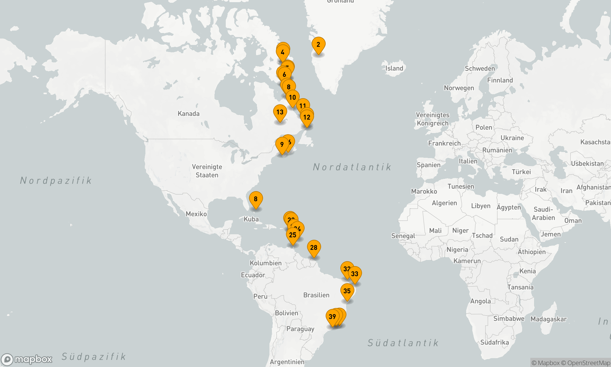 Route 39 Nächte - WILDE LABRADOR KÜSTE,  KARIBIK & SÜDAMERIKA