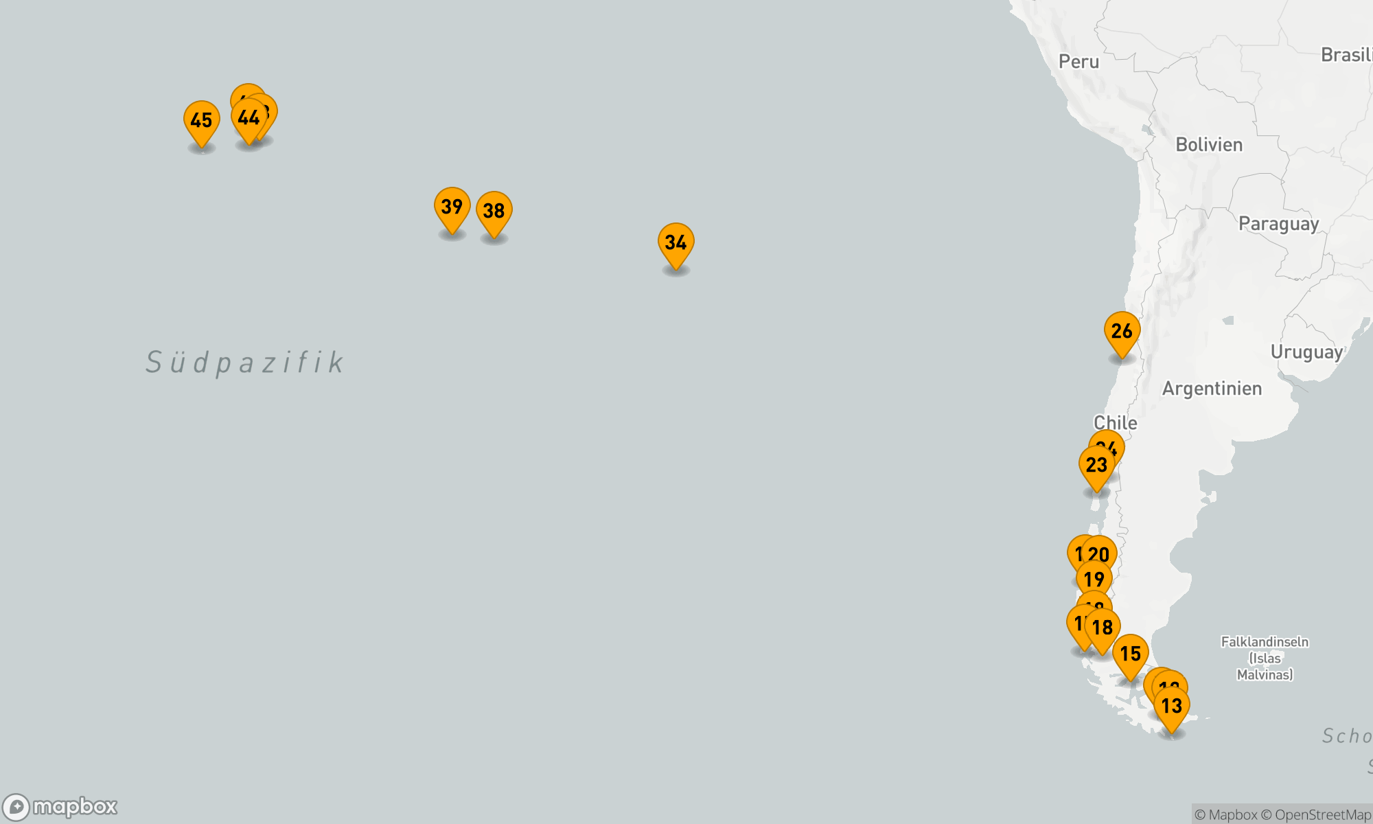 Route 44 Nächte - ANTARKTIS,  CHILENISCHE FJORDE,  OSTER- UND PITCAIRNINSELN