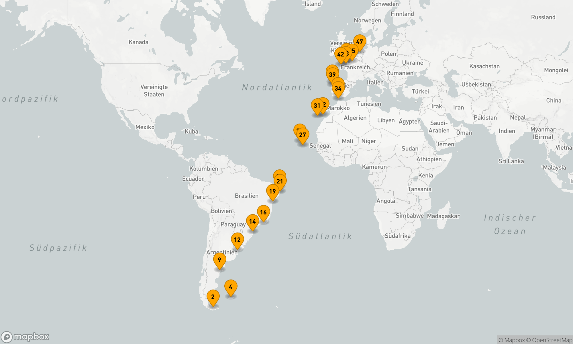 Route 46 Nächte - FALKLANDINSELN NACH FRANKREICH