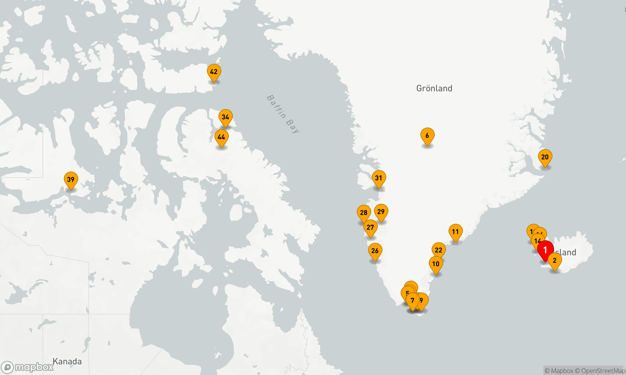 Route 47 Nächte - ISLAND,  GRÖNLAND & NORDWESTPASSAGE-EXPEDITION