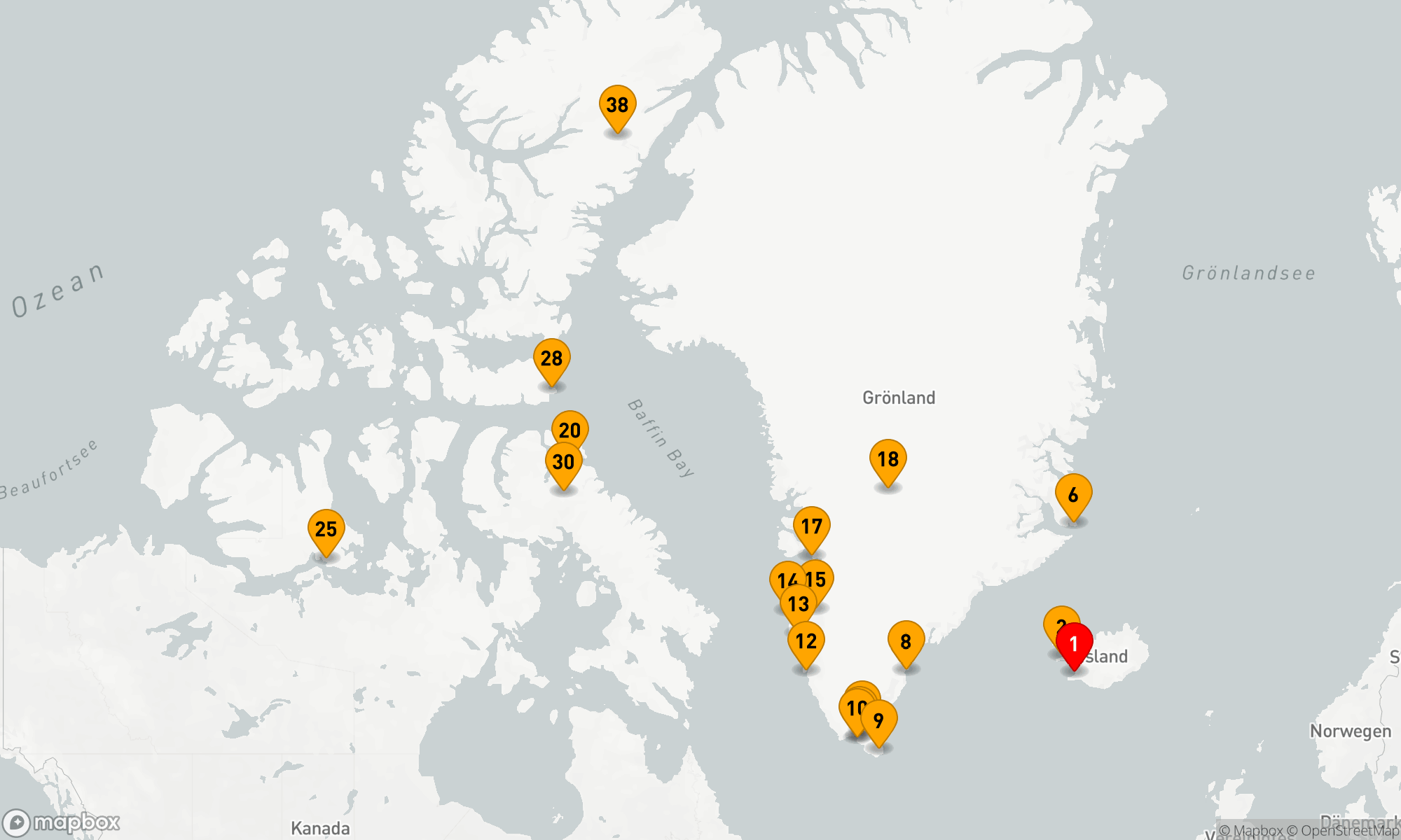 Route 45 Nächte - SCORESBYSUND,  NORDWESTPASSAGE & HOHE ARKTIS