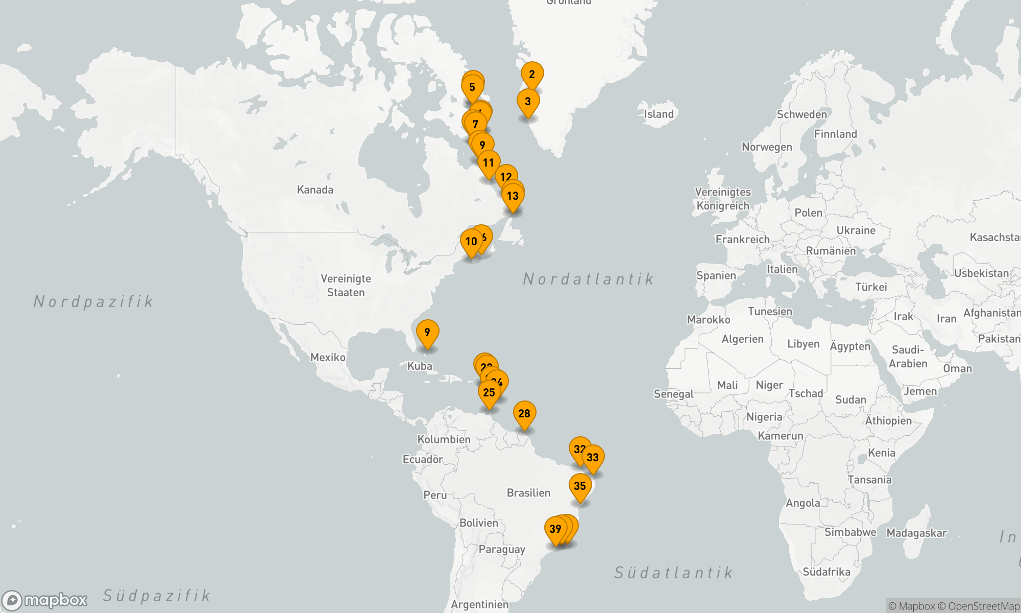 Route 39 Nächte - WILDE LABRADOR KÜSTE,  KARIBIK & SÜDAMERIKA