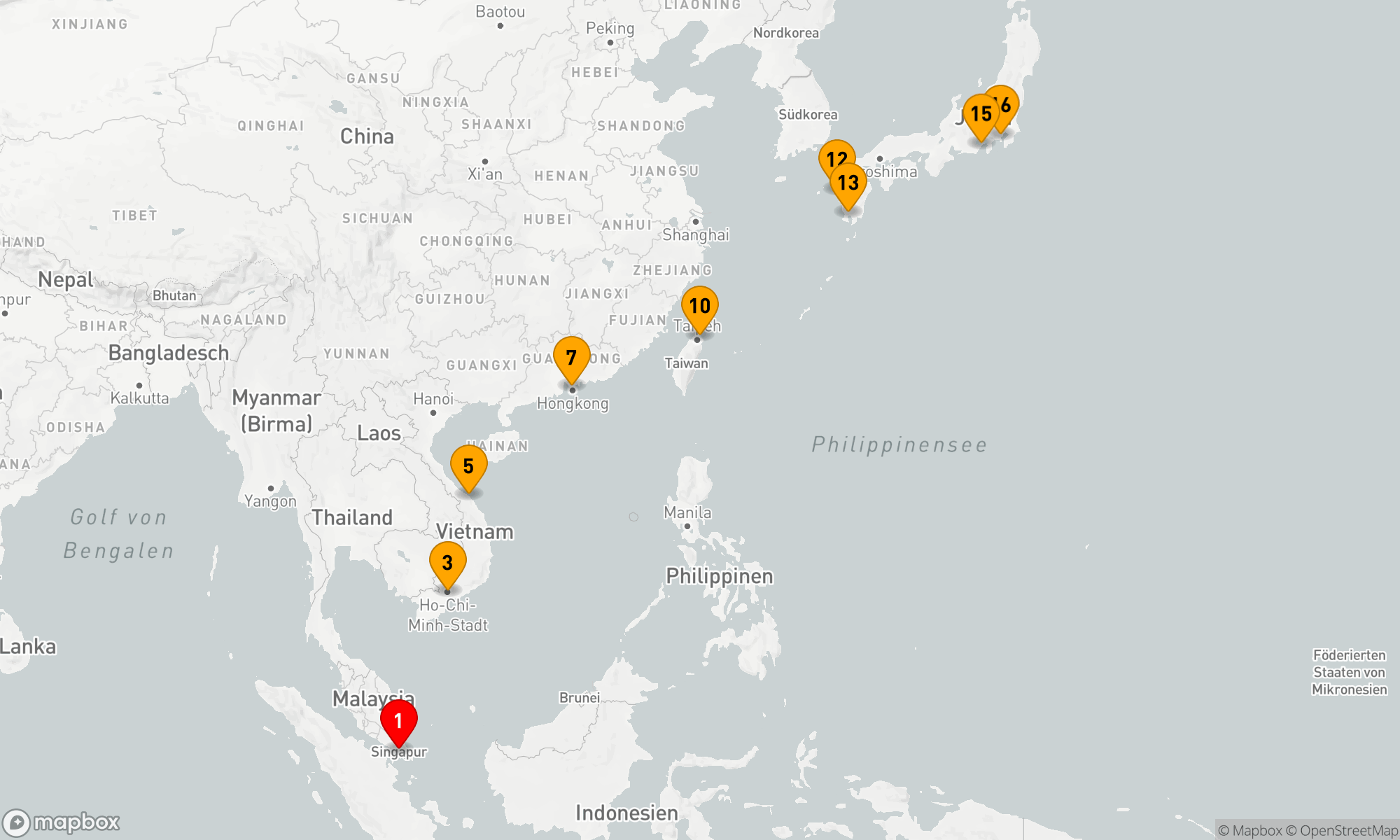 Route 15 Nächte - JAPAN,  VIETNAM & HONGKONG
