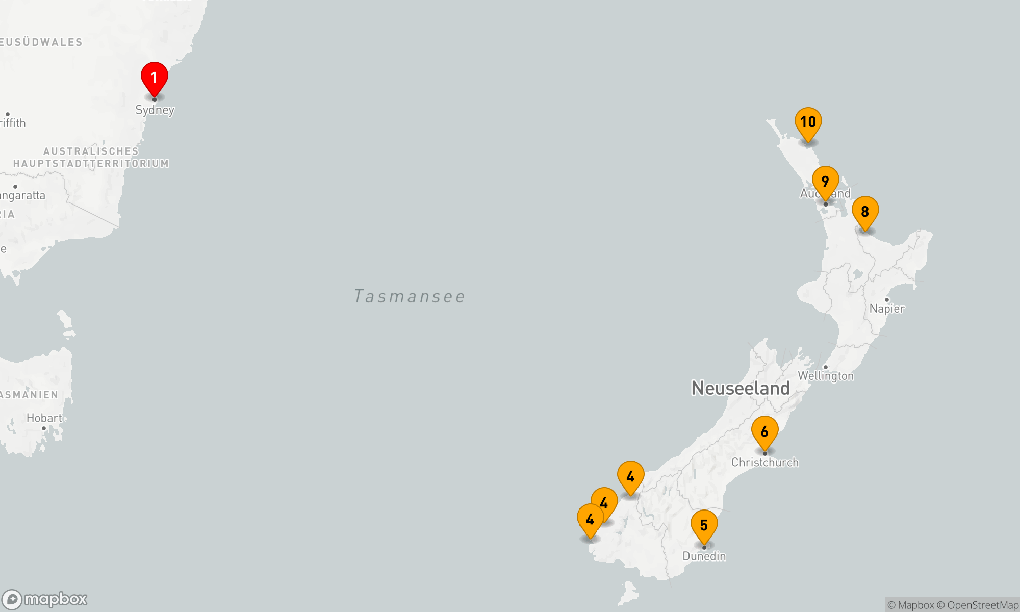 Route 12 Nächte - BEST OF NEUSEELAND KREUZFAHRT