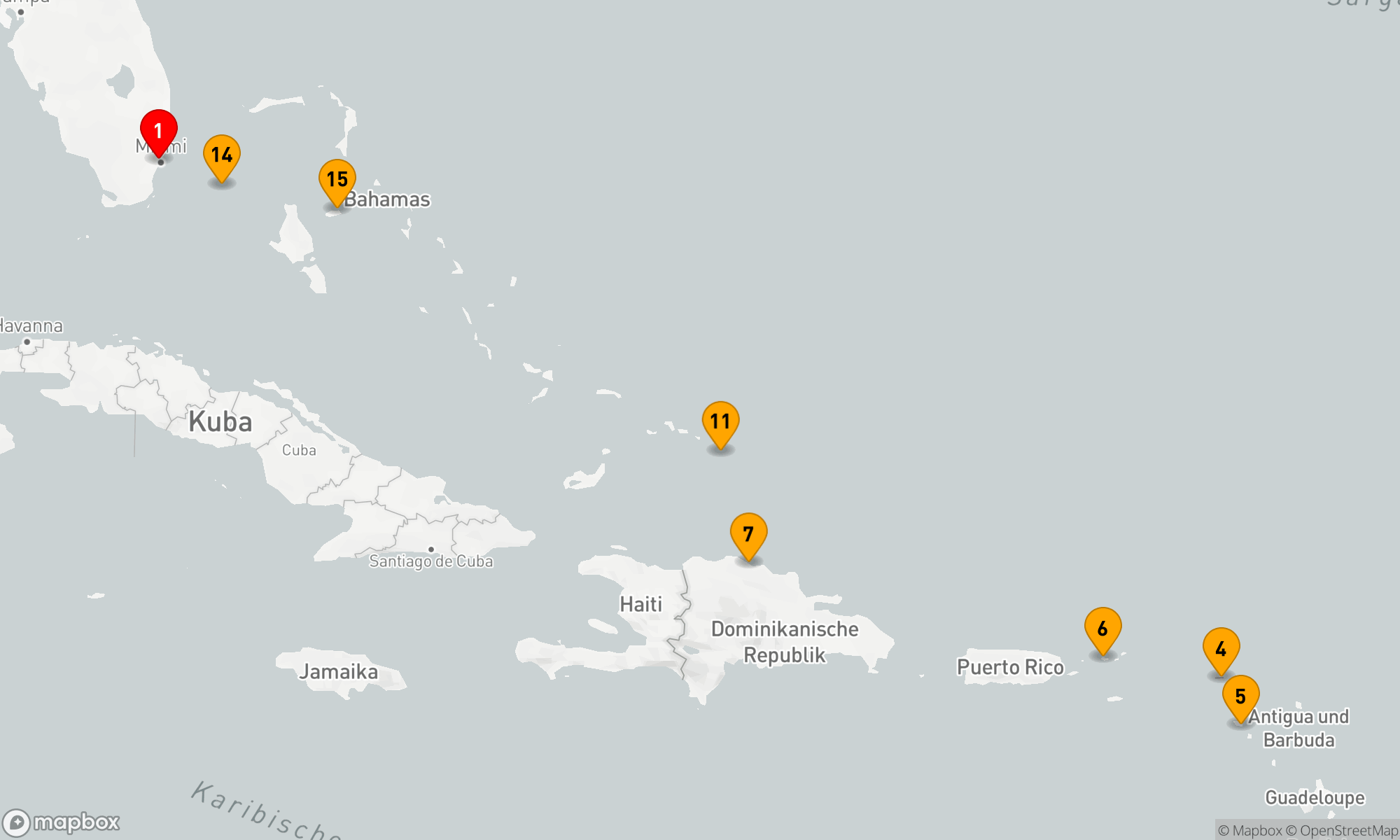 Route 15 Nächte - Karibische Träume ab Miami