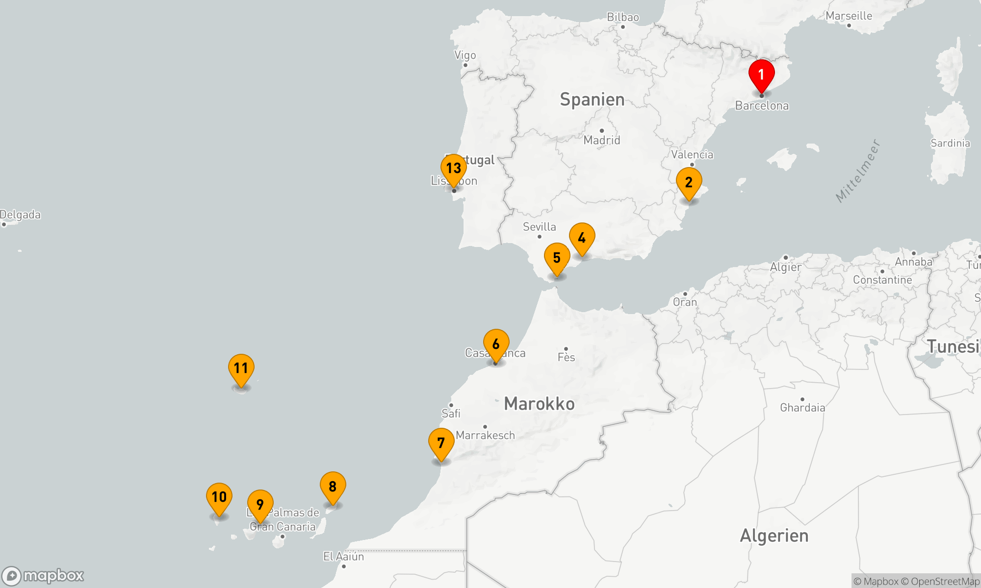 Route 12 Nächte - SPANISCHE UND MAROKKANISCHE KÖSTLICHKEITEN