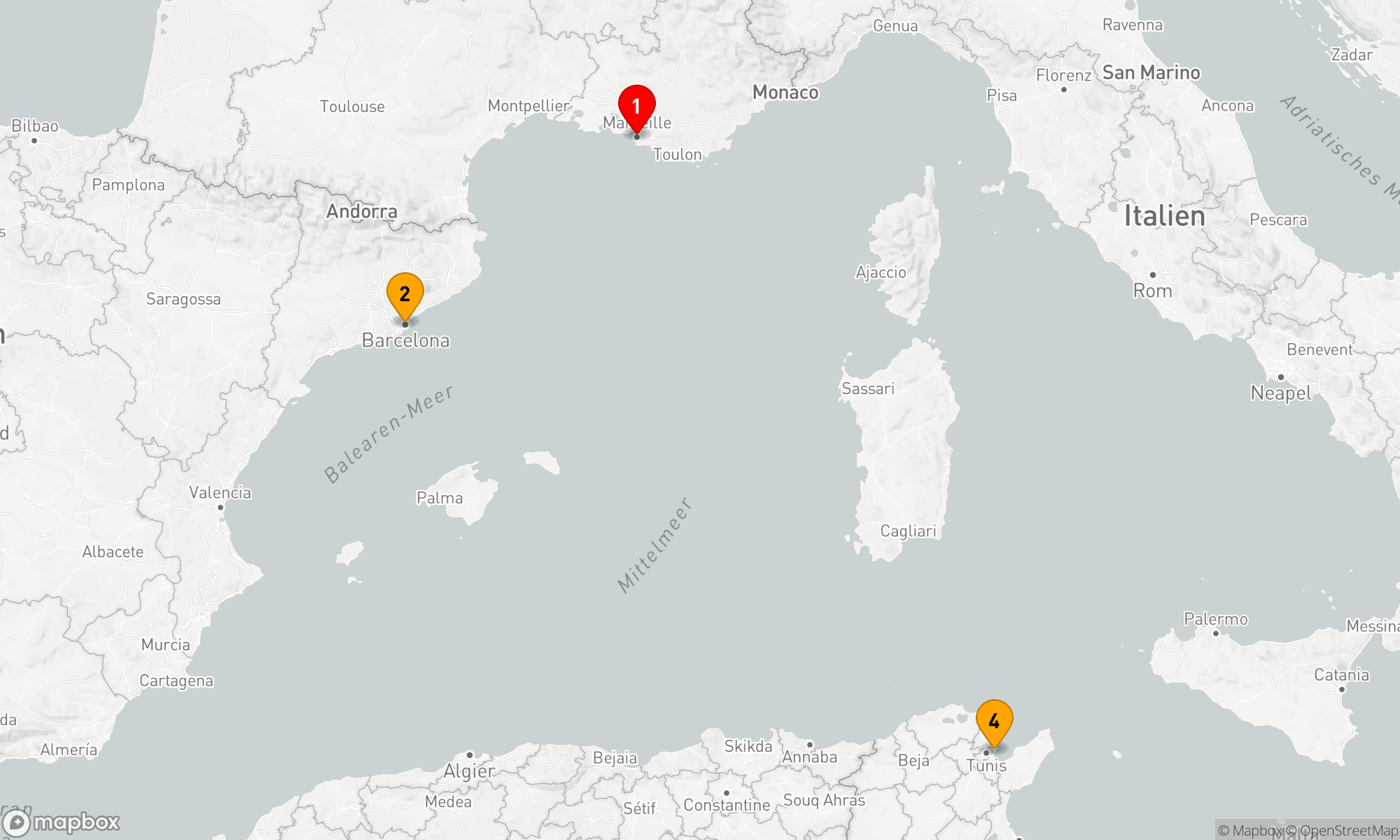 Route 3 Nächte - Mediterrane Wunderreise