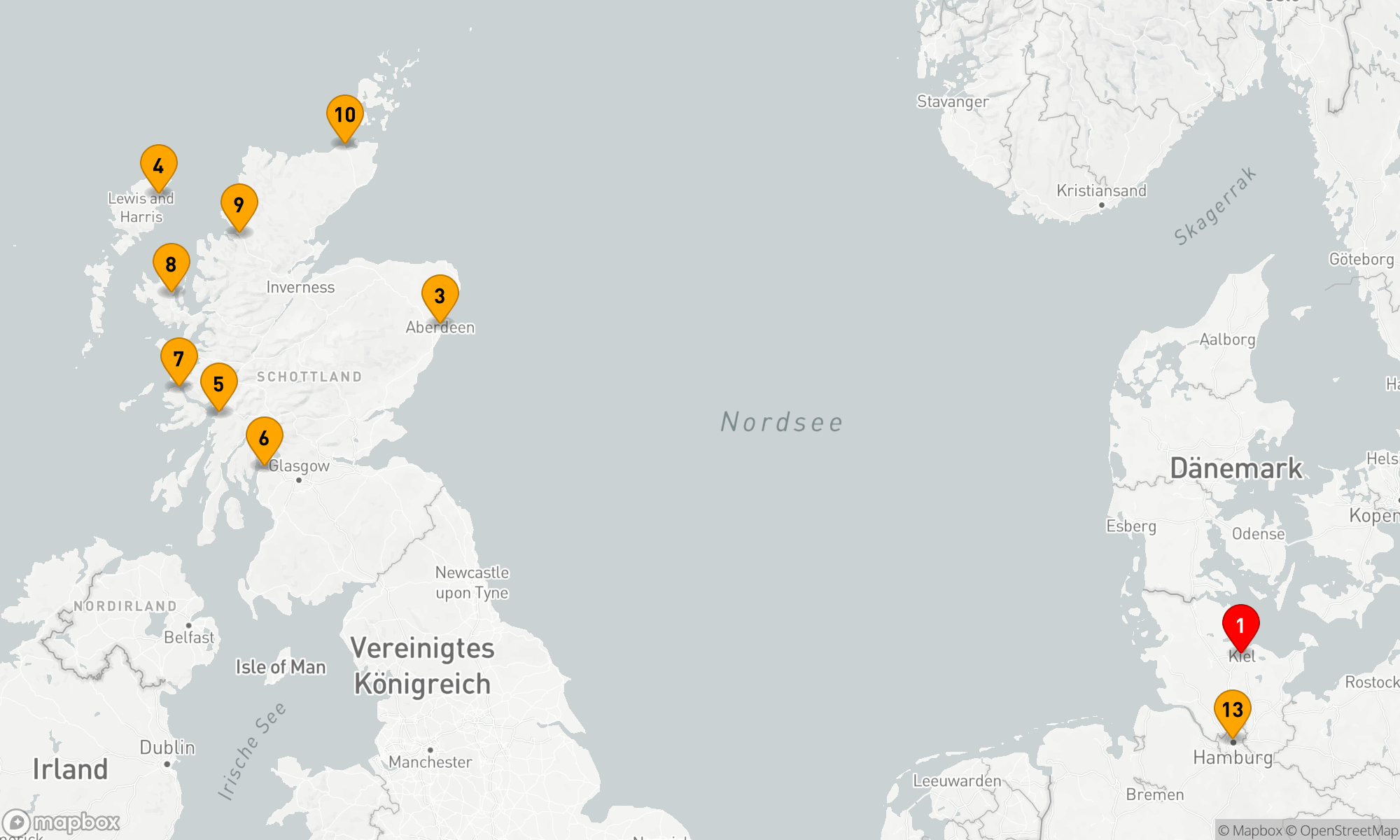 Route 12 Nächte - Nordische Entdeckungsreise: Schottlands Zauber und Nordsee-Glanz