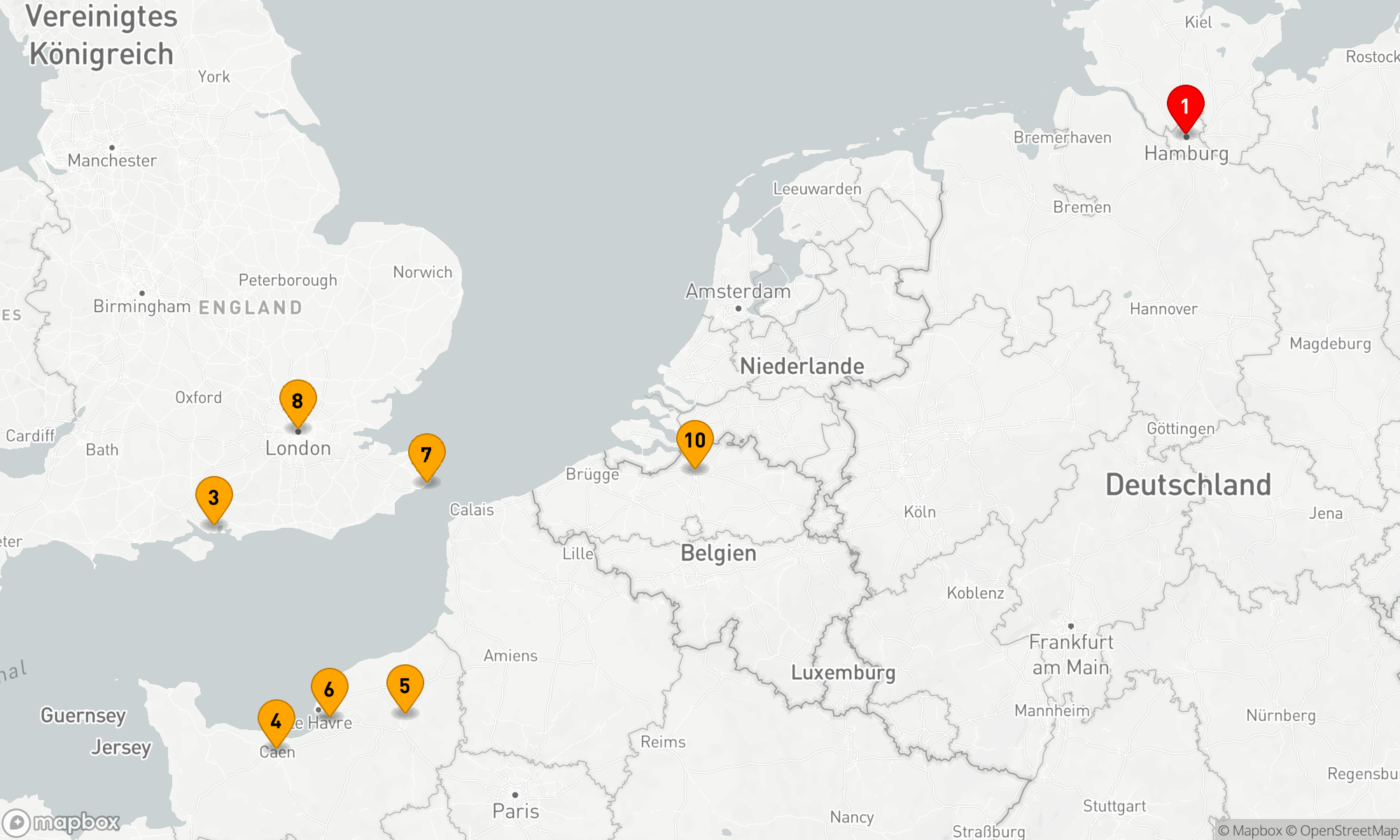 Route 11 Nächte - Nordsee und Kanal: Metropolen und Häfen entdecken