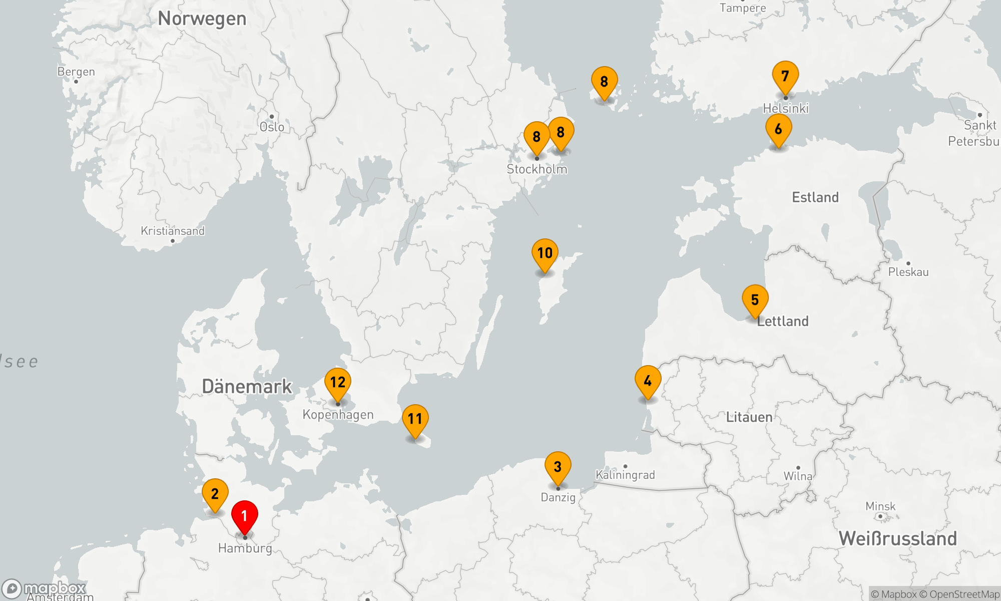 Route 13 Nächte - Ostseezauber und Skandinavische Schönheiten