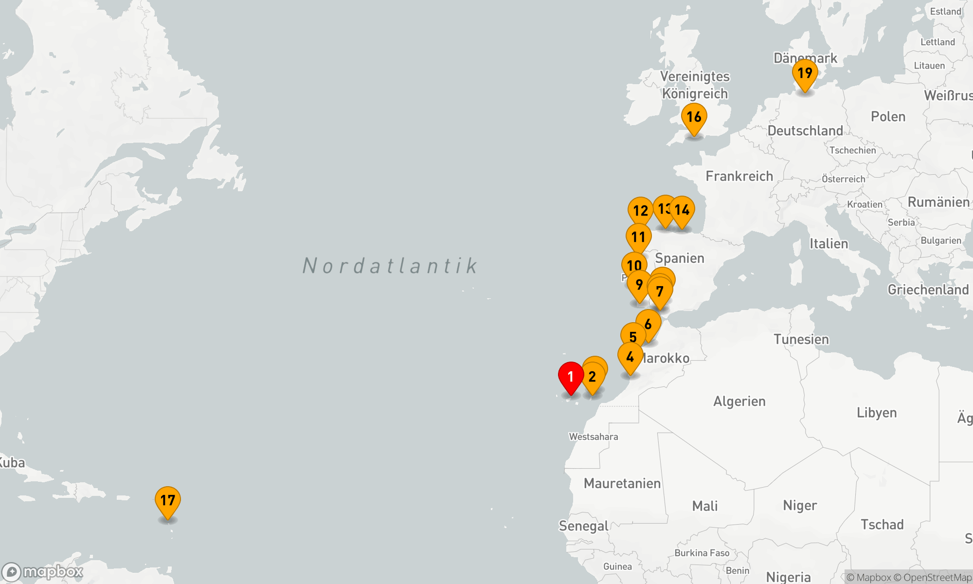 Route 18 Nächte - Von den Kanaren bis zur Hansestadt: Eine maritime Entdeckungsreise