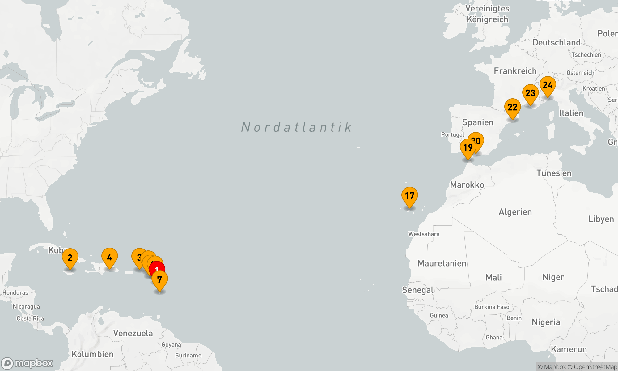 Route 23 Nächte - Karibische Träume und Mittelmeerzauber