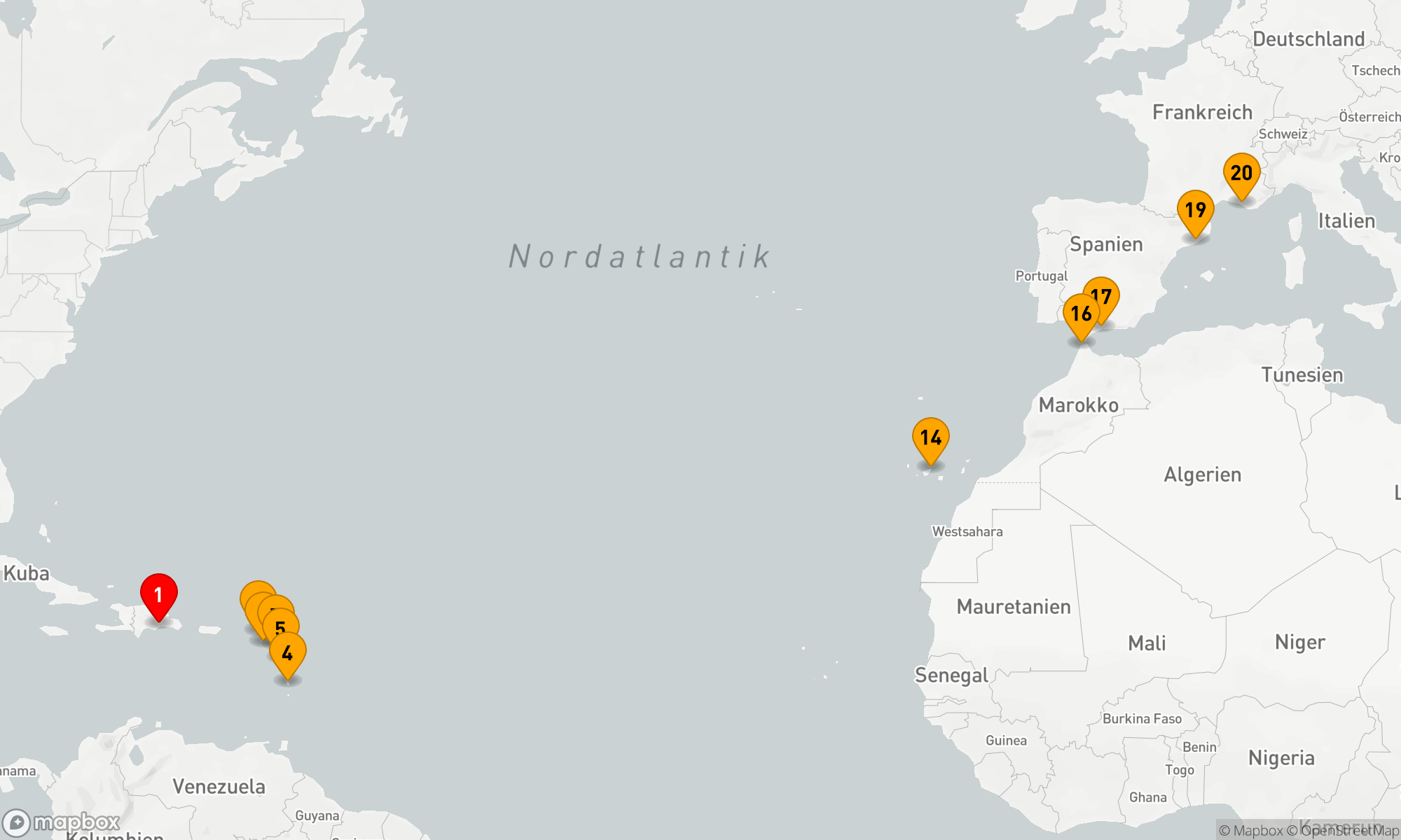 Route 19 Nächte - Karibische Eleganz und Mittelmeerzauber