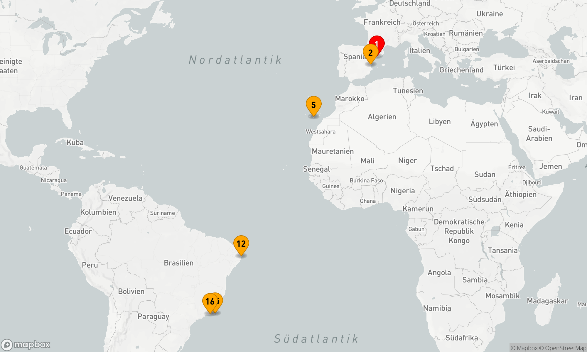 Route 15 Nächte - Transatlantikzauber: Von der Mittelmeerküste zum Samba-Rhythmus