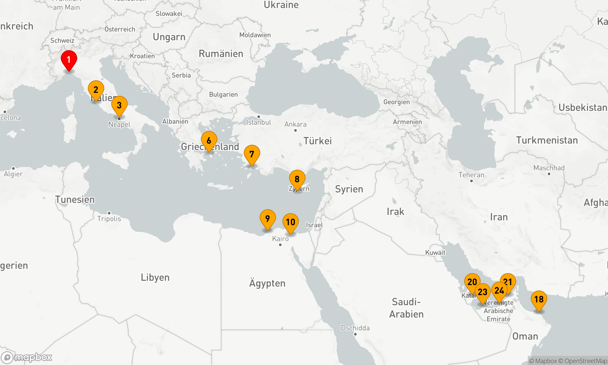 Route 23 Nächte - Von der Mittelmeer-Metropole zur Wüstenoase: Eine Reise voller Kulturen und Kontraste