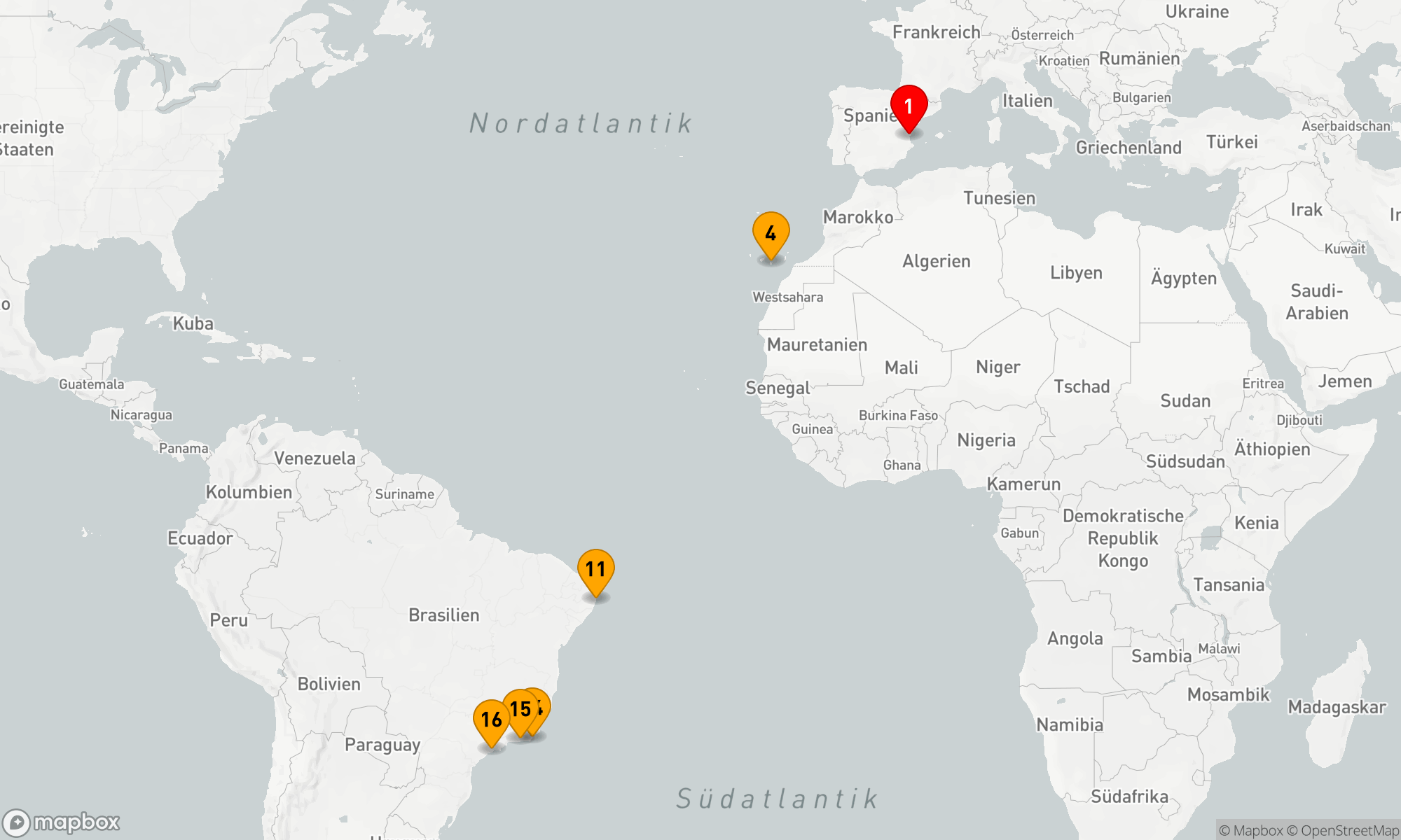 Route 15 Nächte - Von Spanien zu Brasiliens Küstenperlen