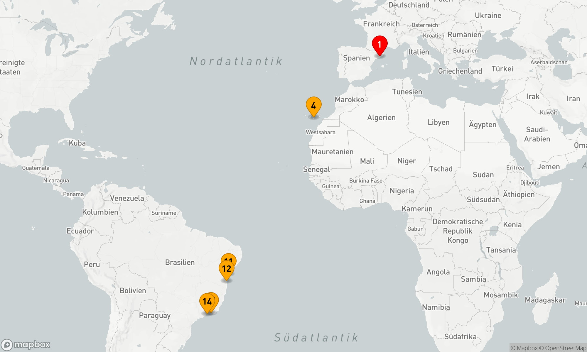 Route 14 Nächte - Von Katalonien zu den Küsten Brasiliens
