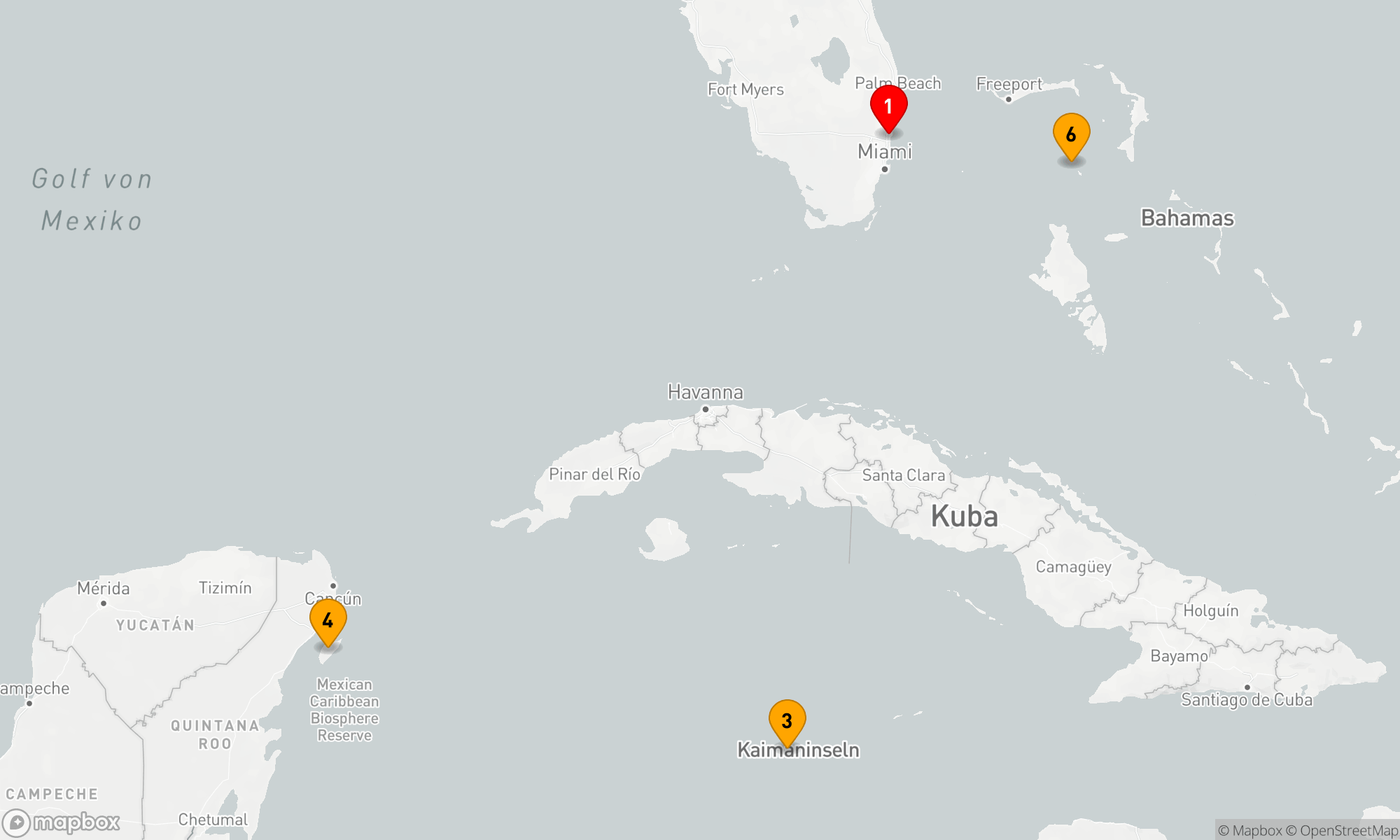 Route 6 Nächte - GRAND CAYMAN,  MEXIKO & PERFEKTER TAG